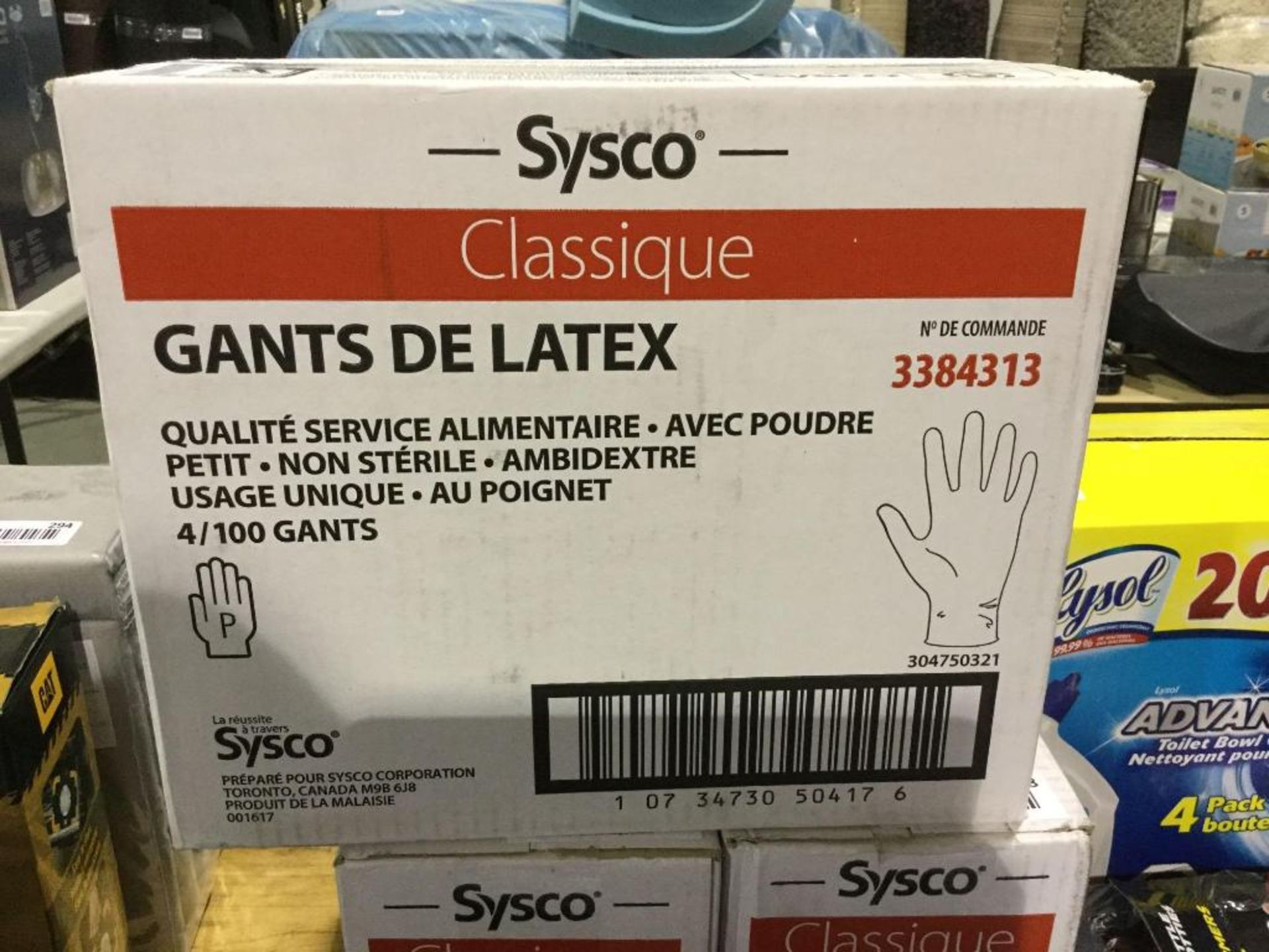Case of 4 x 100 Sysco Classic Latex Gloves - Small