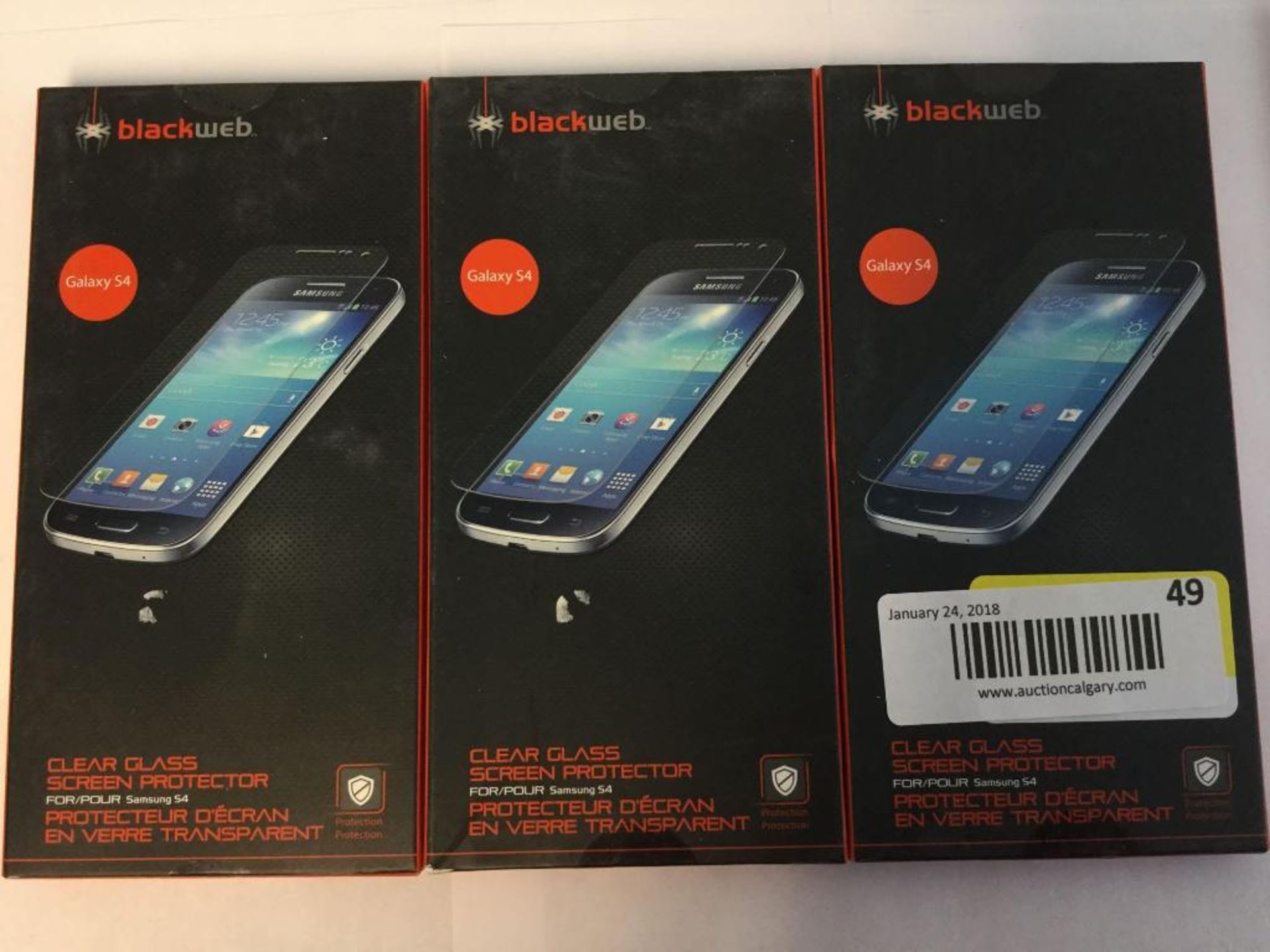 Blackweb Galaxy S4 Clear Glass Screen Protector - 3 Pack