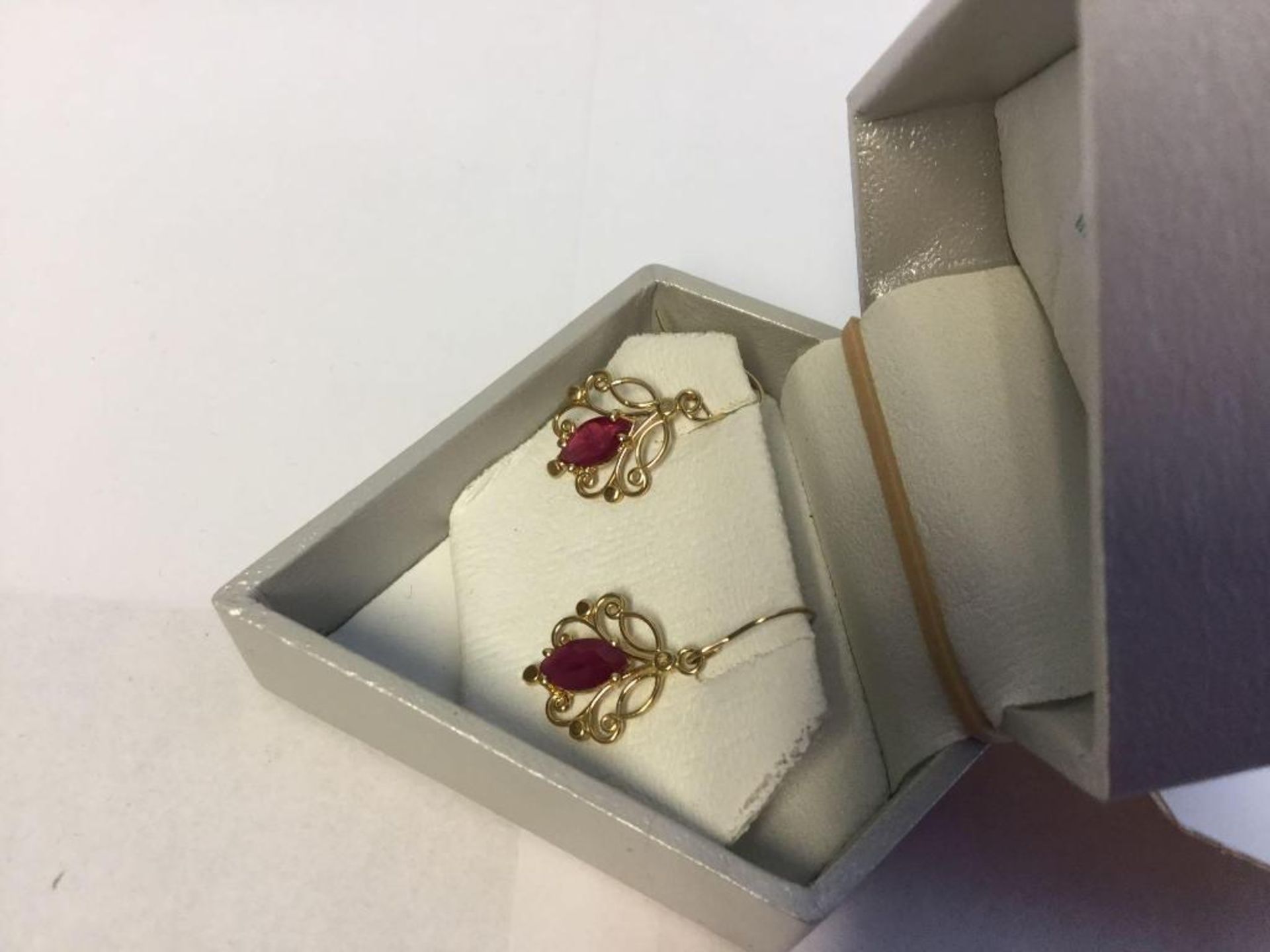 14kt Yellow Gold Ruby Earrings (1.65ct) - Insurance Value $865 - Image 3 of 4