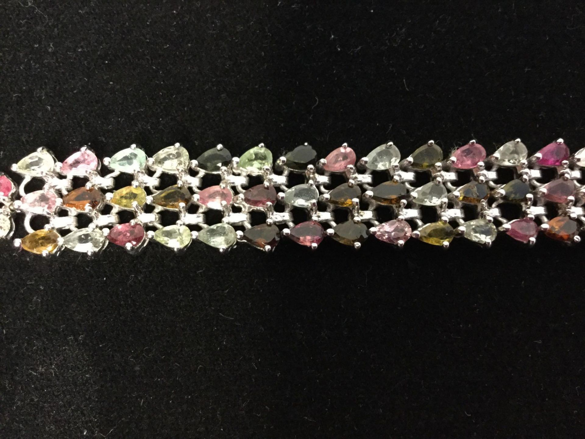 Natural Tourmaline Bracelet set in 925 Silver Value $ 2865 - Image 2 of 3