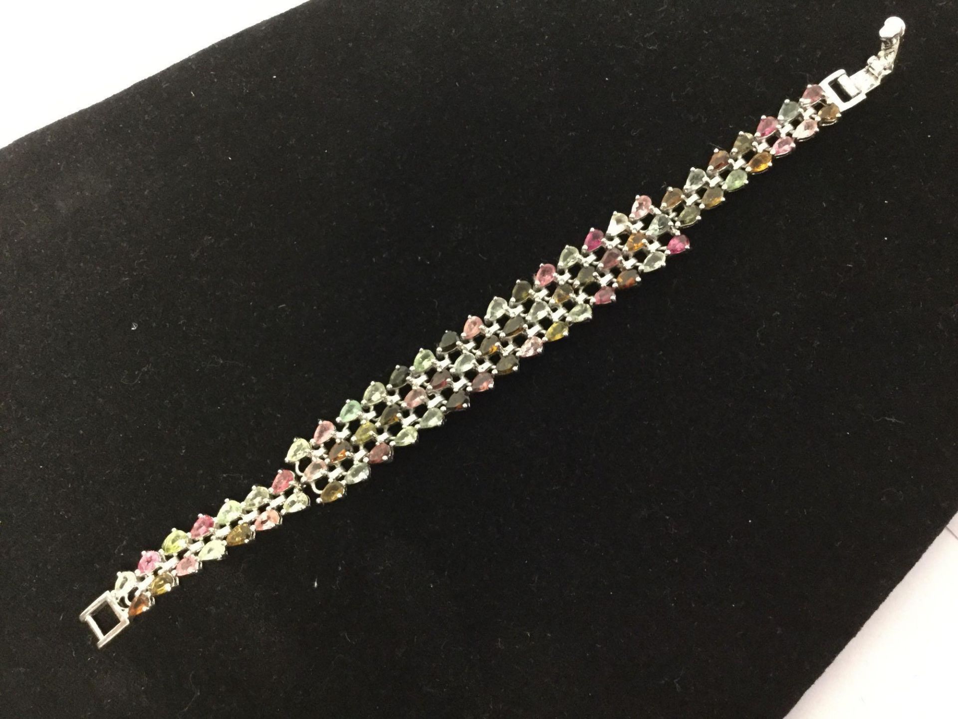 Natural Tourmaline Bracelet set in 925 Silver Value $ 2865