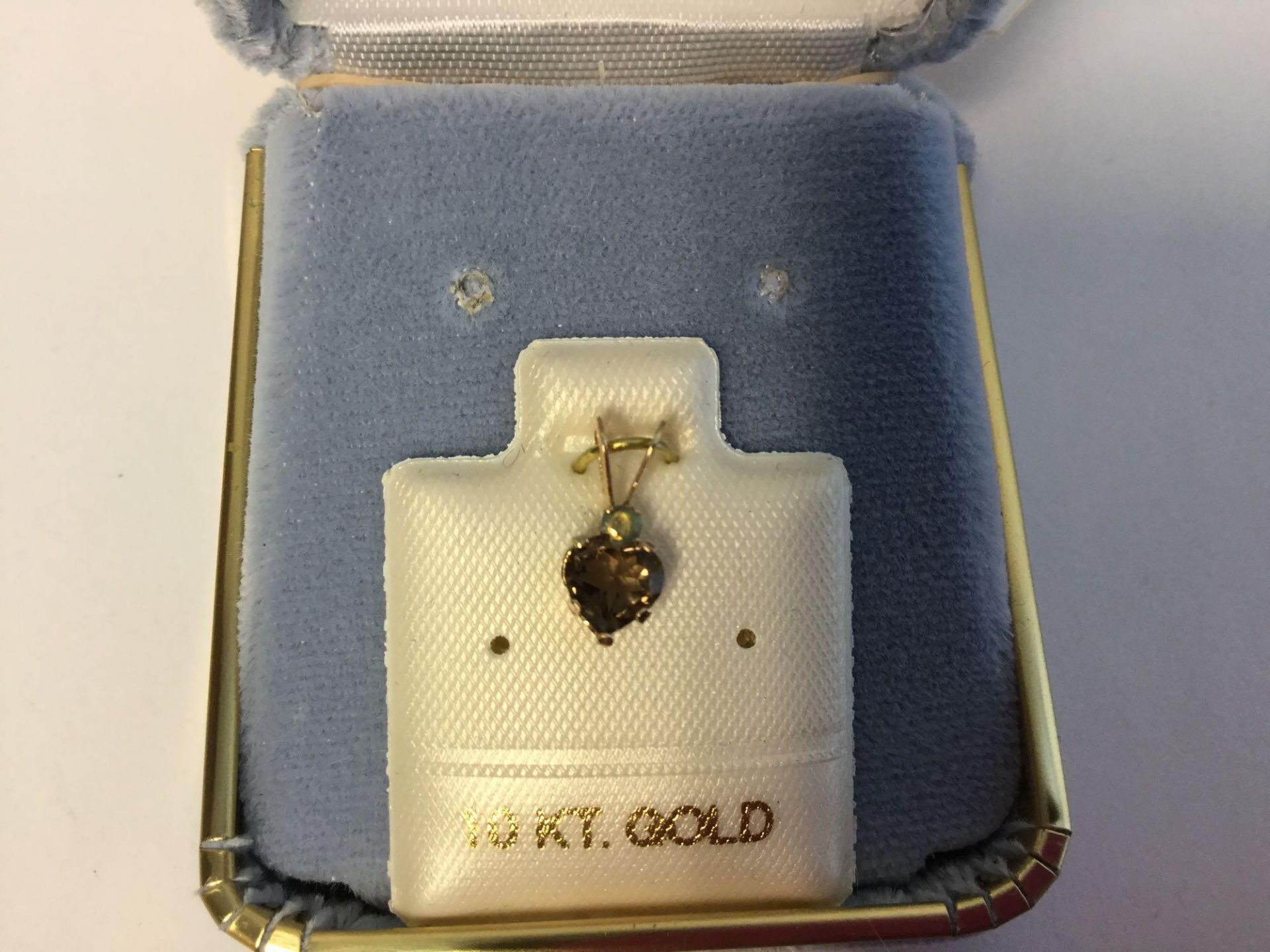 10 kt Yellow Gold Alexandrite and Smokey Topaz Pendent Retail $100 - Image 2 of 3