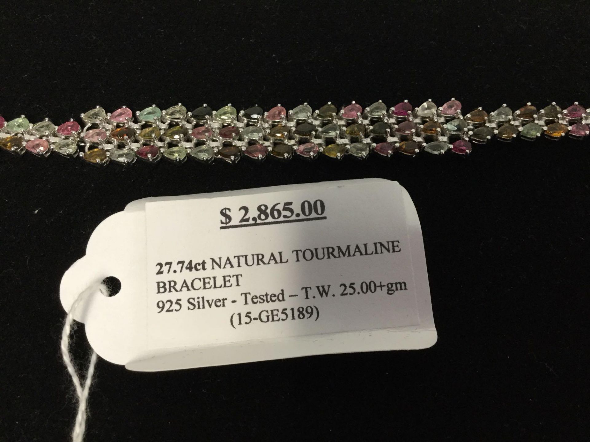 Natural Tourmaline Bracelet set in 925 Silver Value $ 2865 - Image 3 of 3