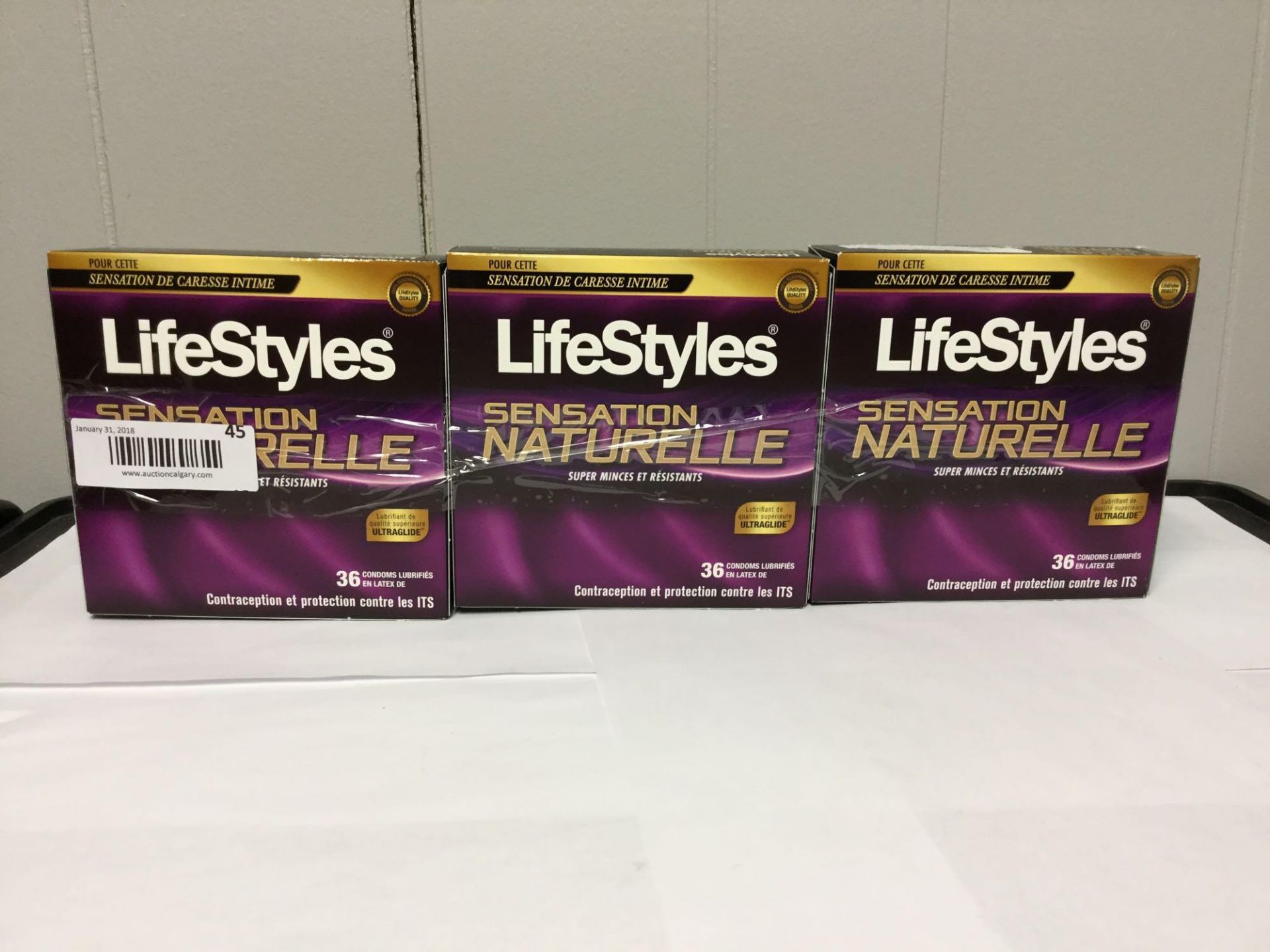 Lot of 3 x 36 Life Styles Sensation Latex Condoms