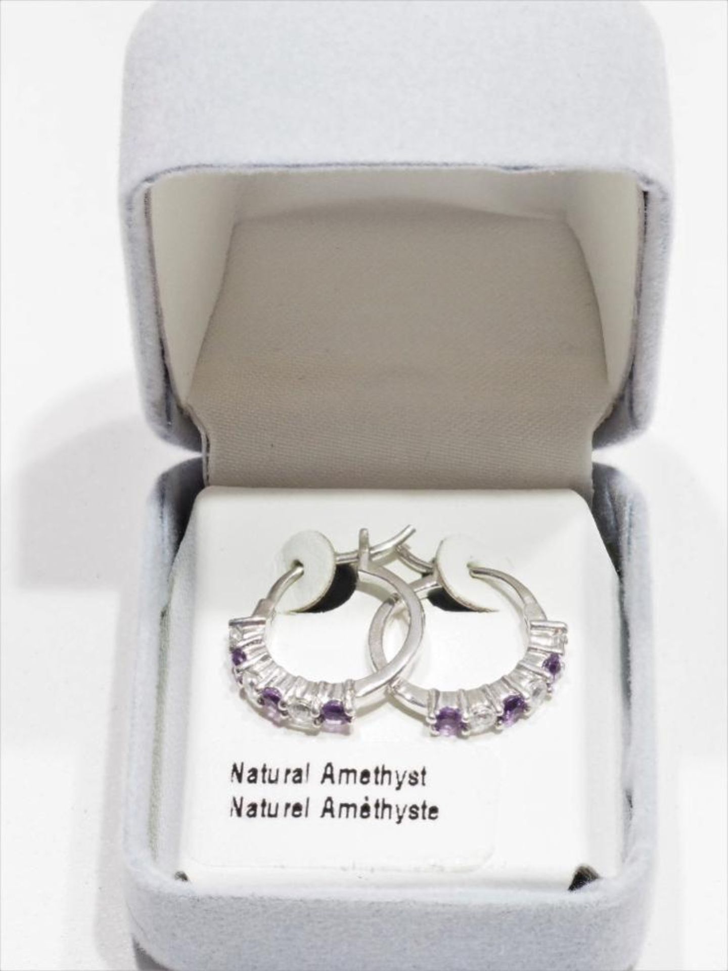 Sterling Silver Genuine Amethyst (February, app. 0.6ct) Earrings. Retail $120 - Image 3 of 3