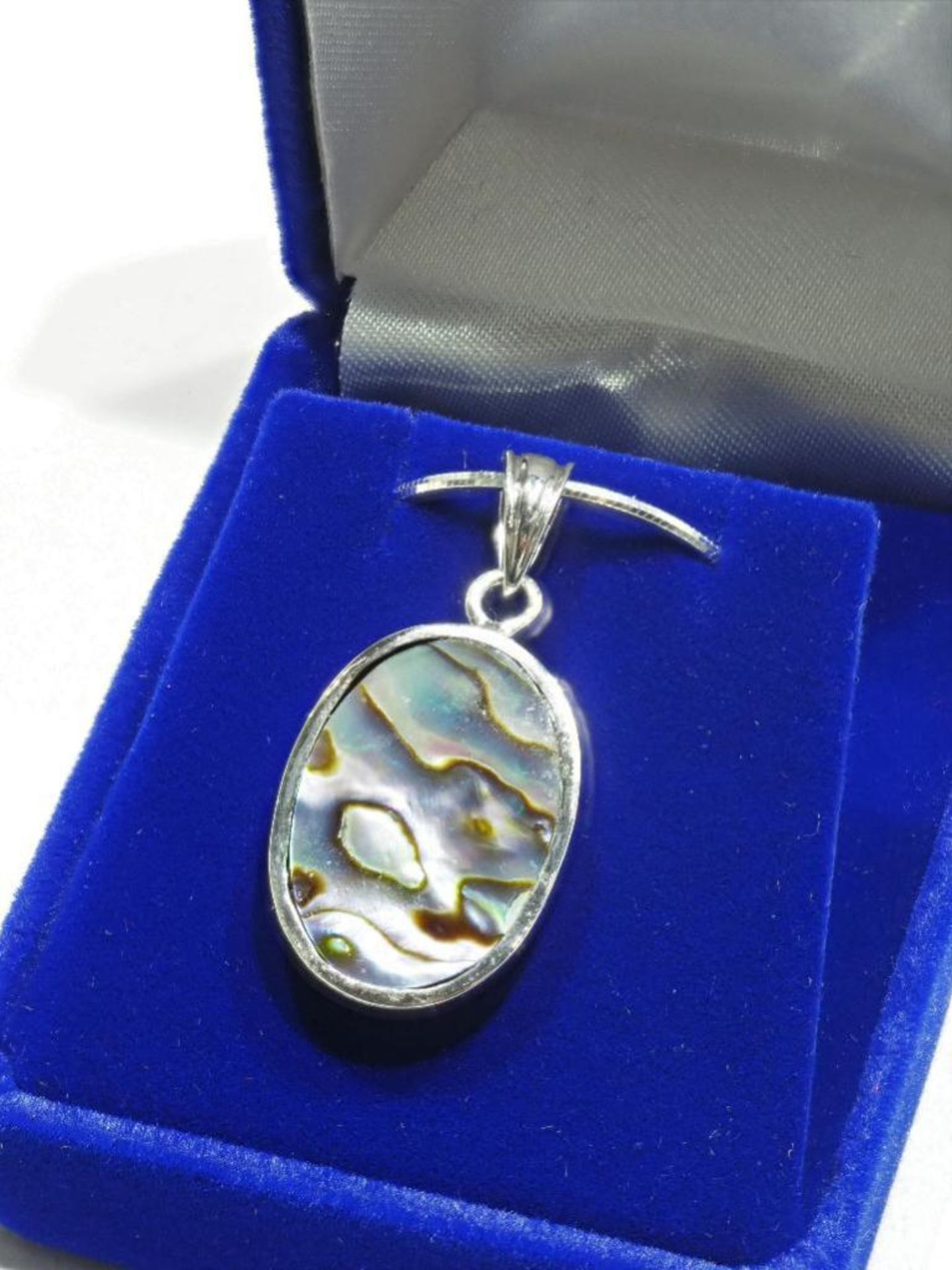 Sterling Silver Abalone Necklace with Chain (app. 12g). Retail $300 - Image 2 of 2
