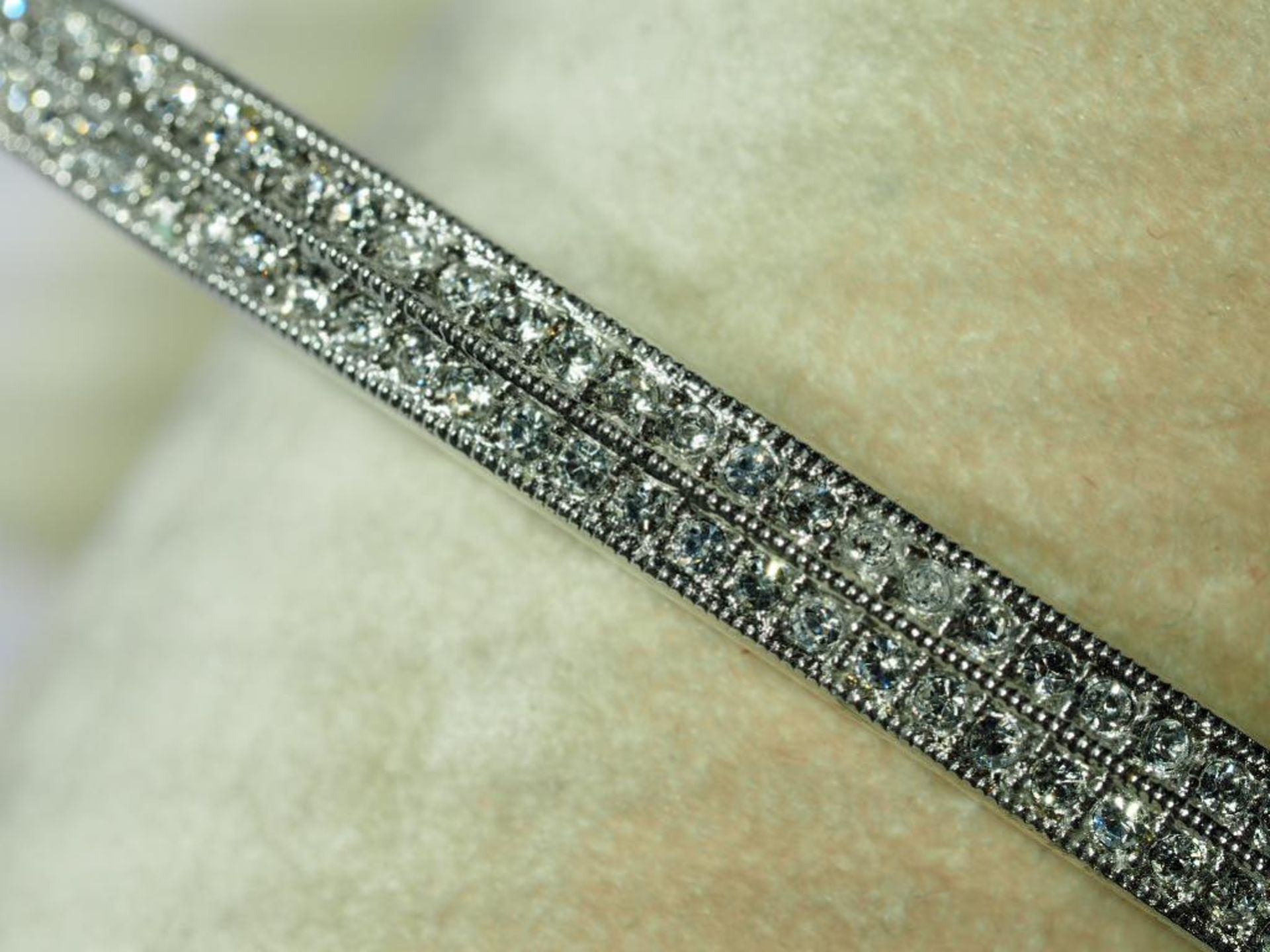 High Fashion Crystal Bangle in Two Rows. Retail $89