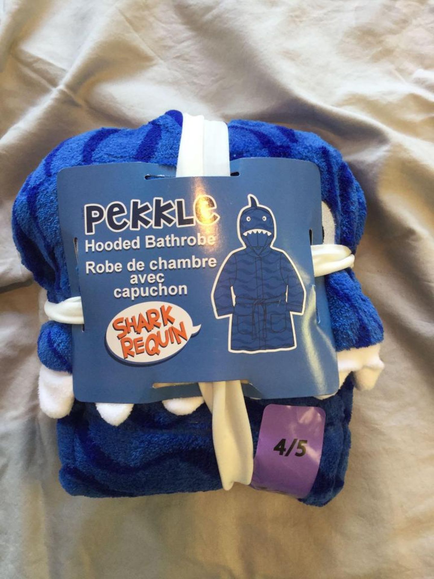 Pekkle Hooded Bathrobe - Shark size 4/5