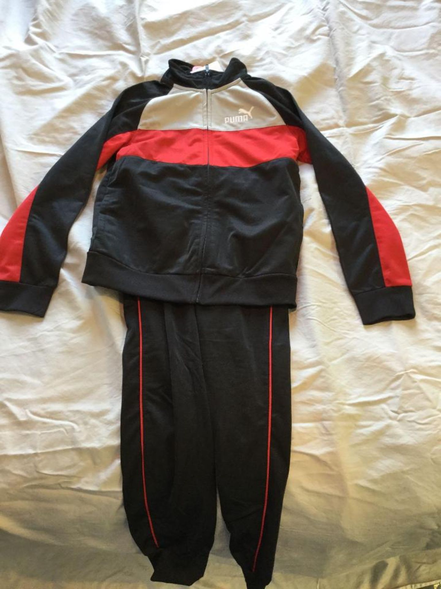 Kids Track Suit - Black with Red and Grey - Size 8