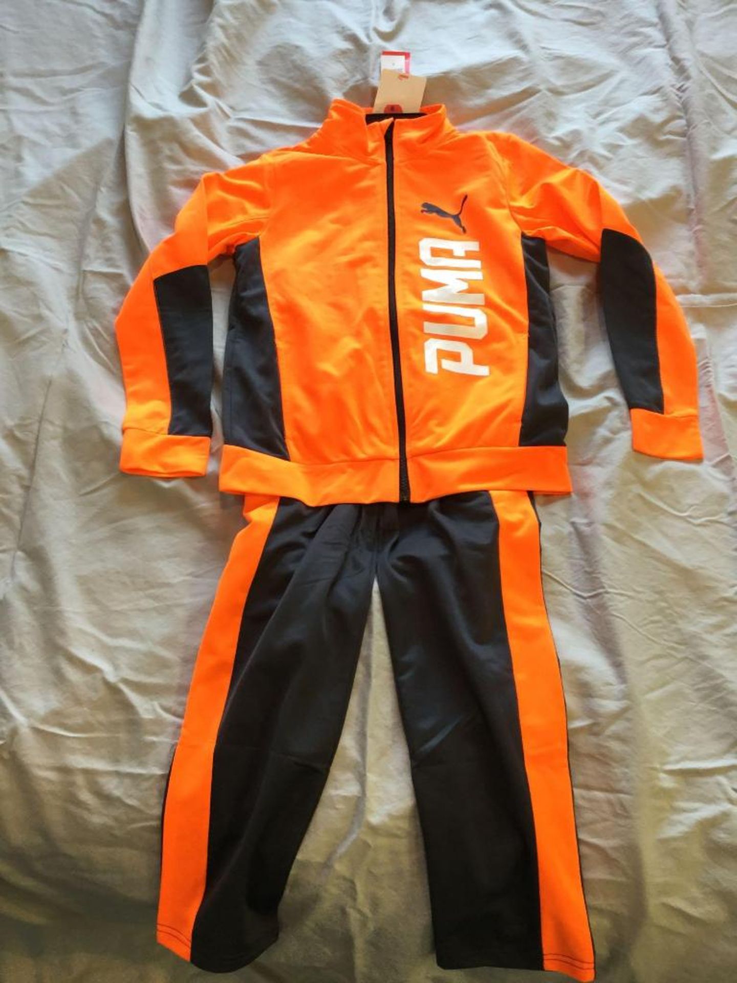 Kids Track Suit - Orange and Grey - Size 8