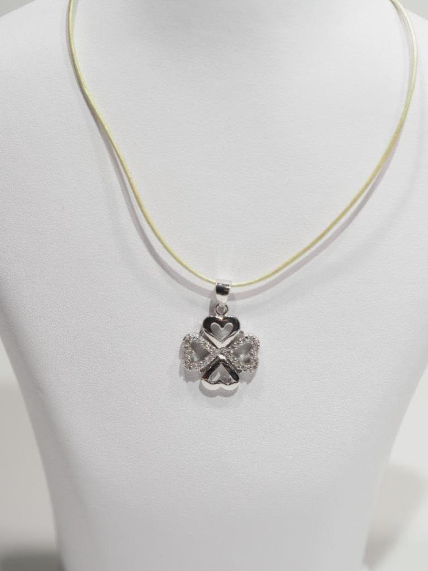 Sterling Silver Shamrock Pendant on High Fashion Wire Retail $150 - Image 2 of 2