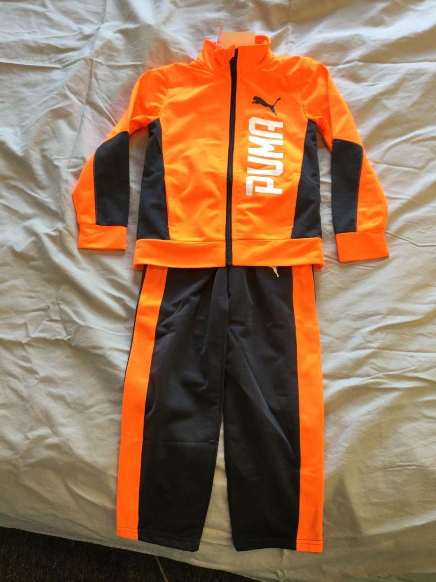 Kids Track Suit - Orange and Grey - Size 6