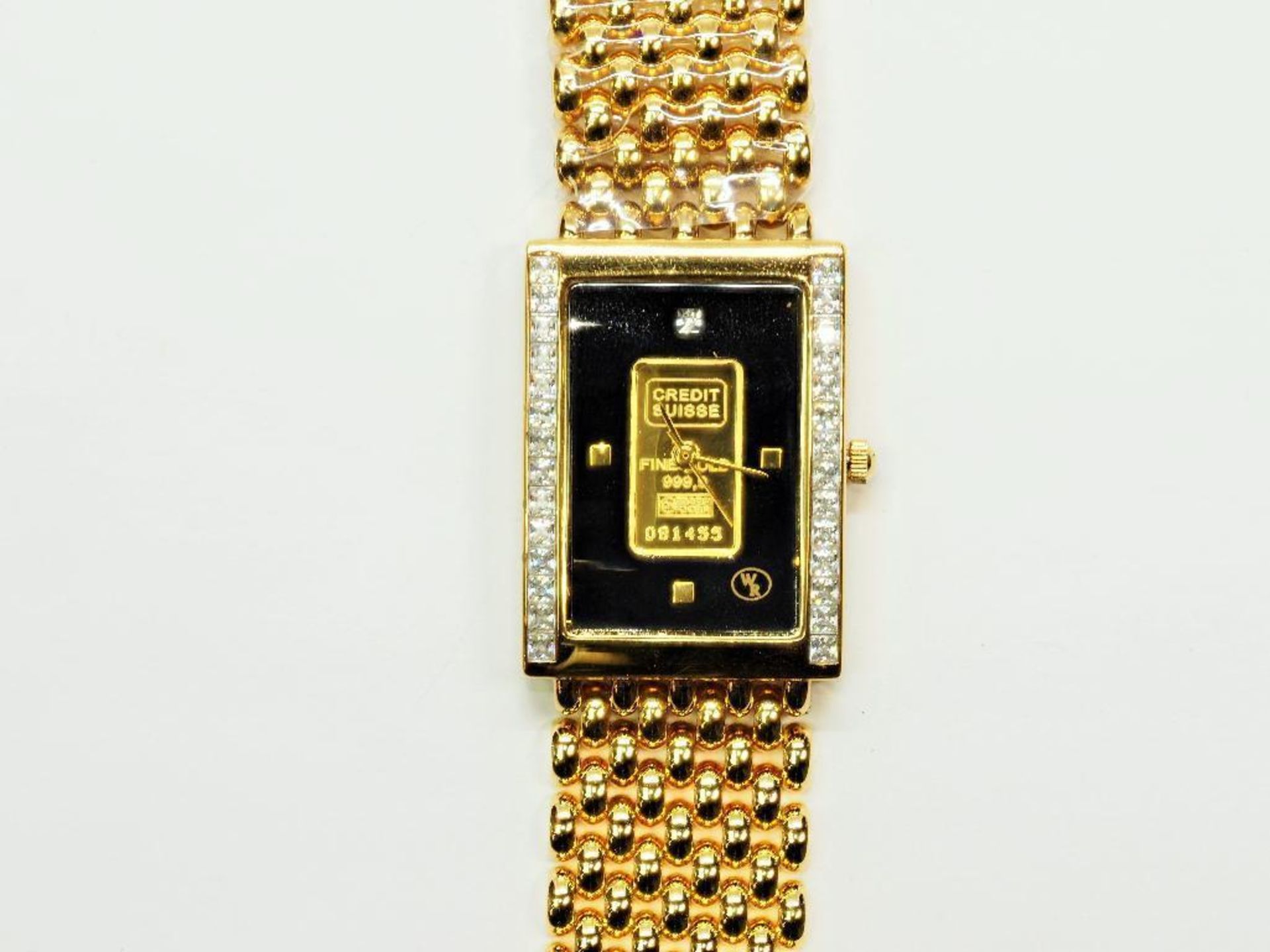 SWISS INGO WATCH WITH CERTIFICATE 1 GRAM 9999 SOLID GOLD INGOT THAT GRACES DIAL . Retail $1800 - Image 2 of 2