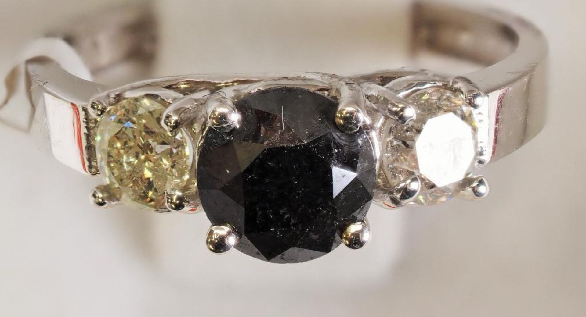 14K White Gold Black Diamond Ring .Insurance $3608