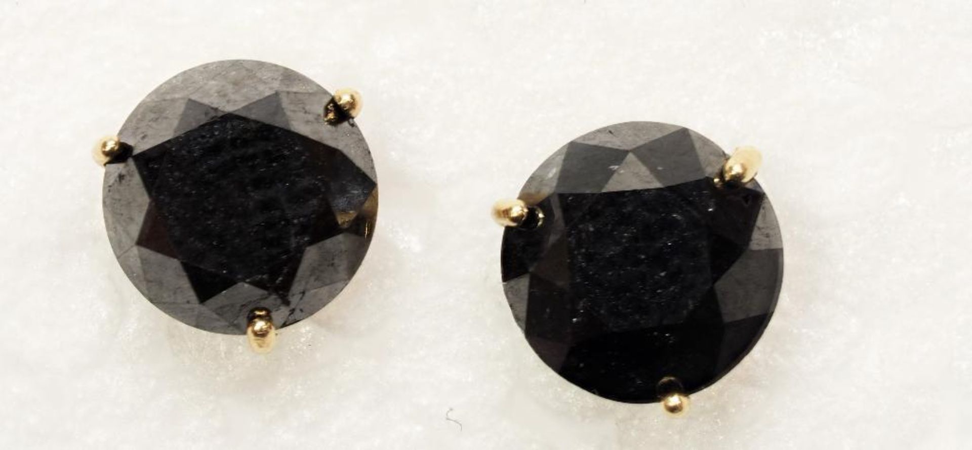 14K Yellow Gold Black Diamond Earrings. Insurance $700