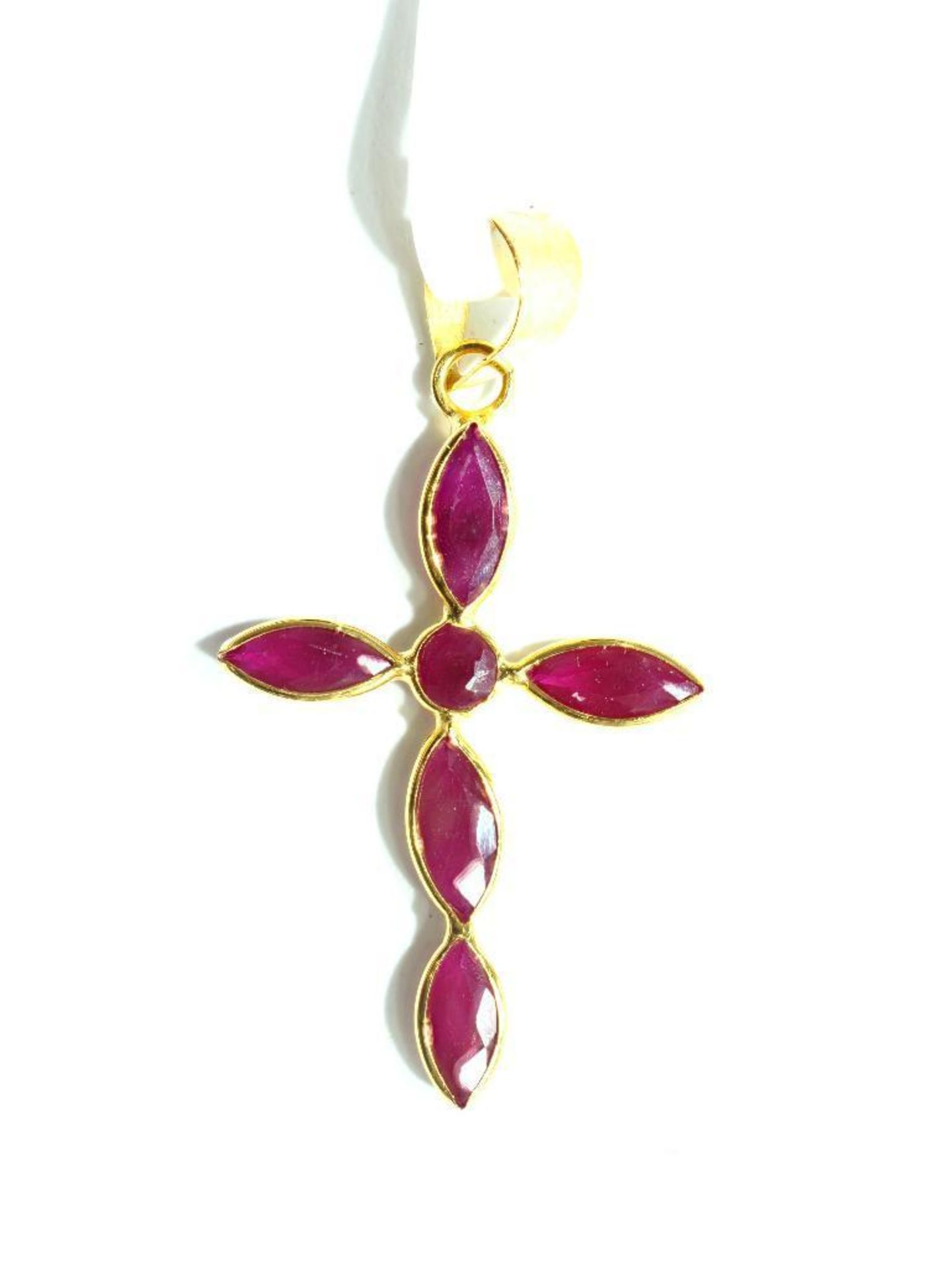 18K Yellow Gold Natural Ruby Pendant (App. 0.94ct). Insurance $1200