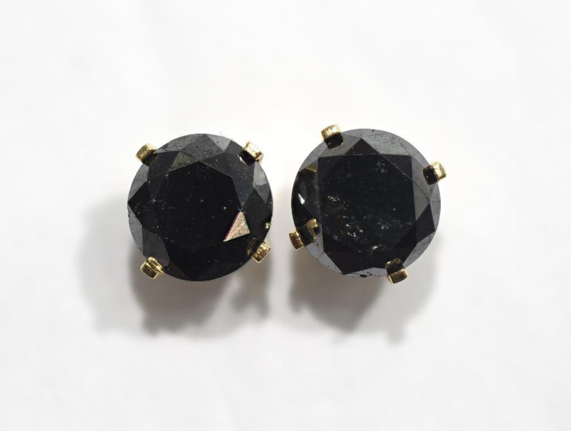 14K Yellow Gold Black Diamond Earrings .Insurance. $1600