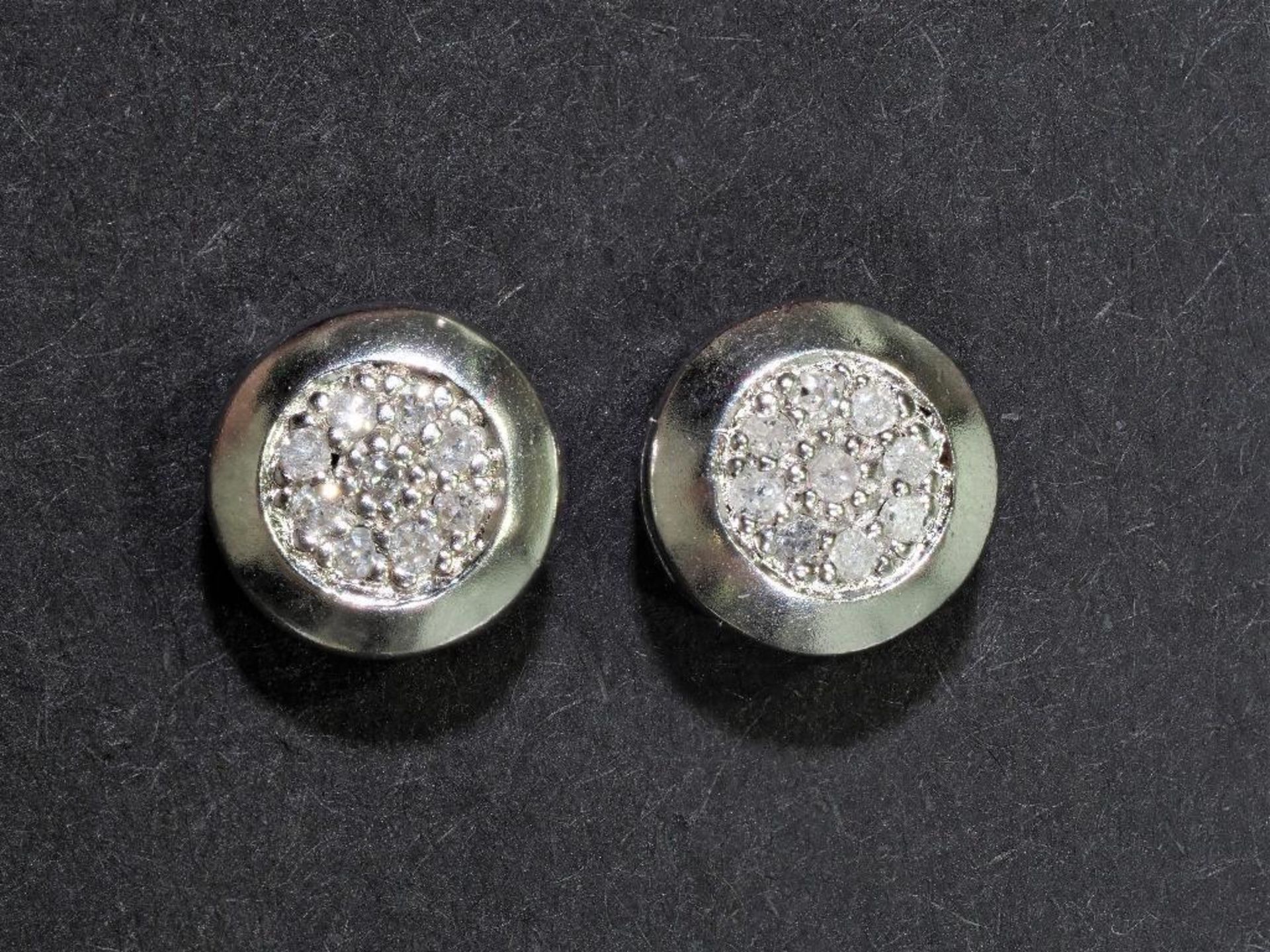 Sterling Silver Earrings With 14 Diamonds, Retail $240