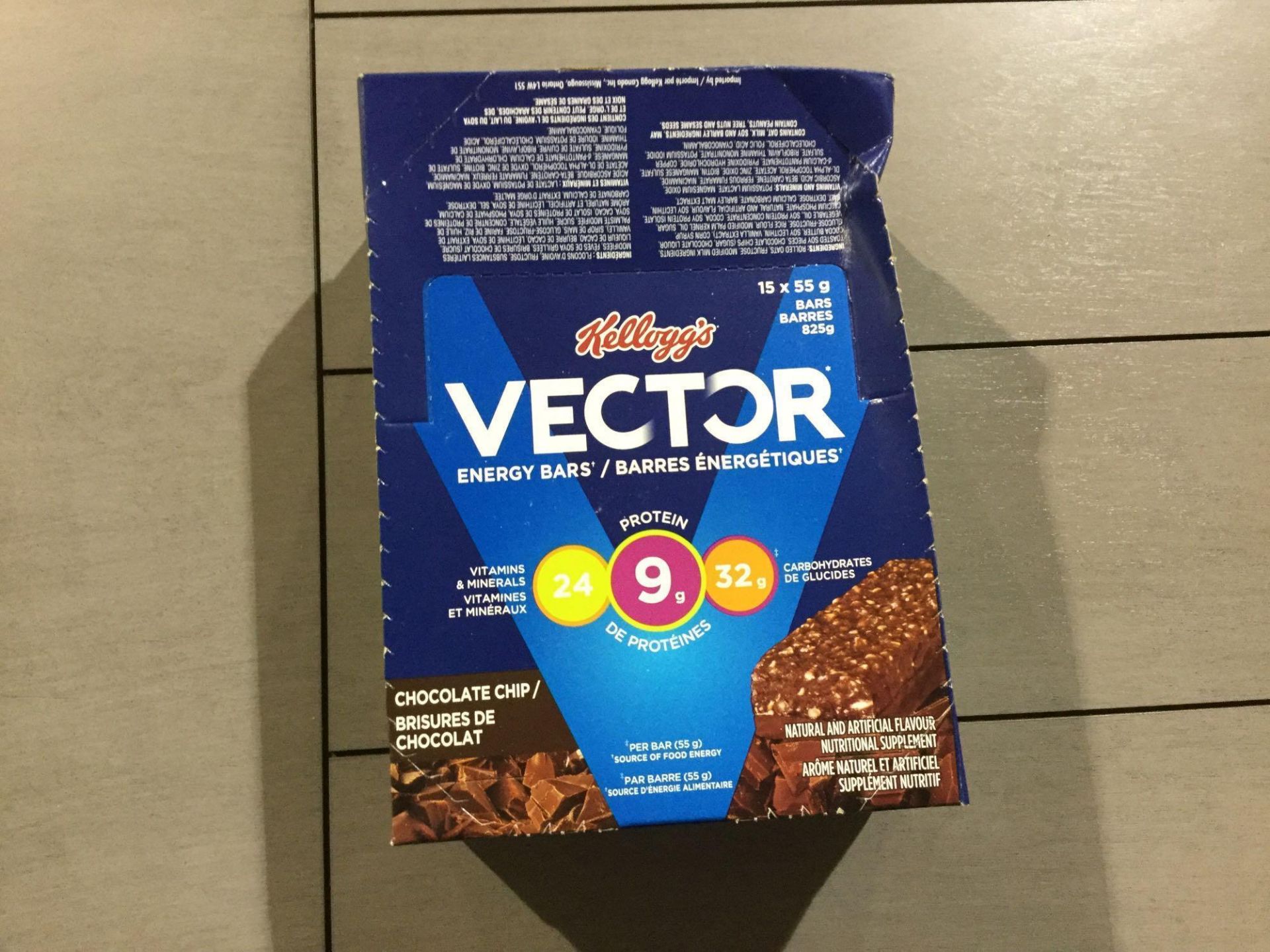 Box of 15 x 55 g Kellogg's Vector Bars - Chocolate Chip