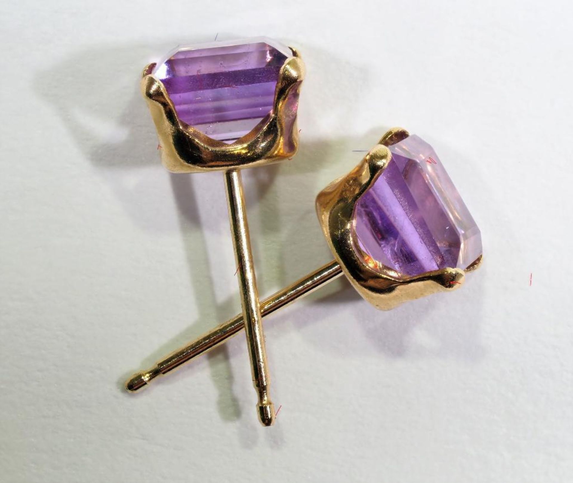 10 Kt. Gold Amethyst Earrings, Retail $240