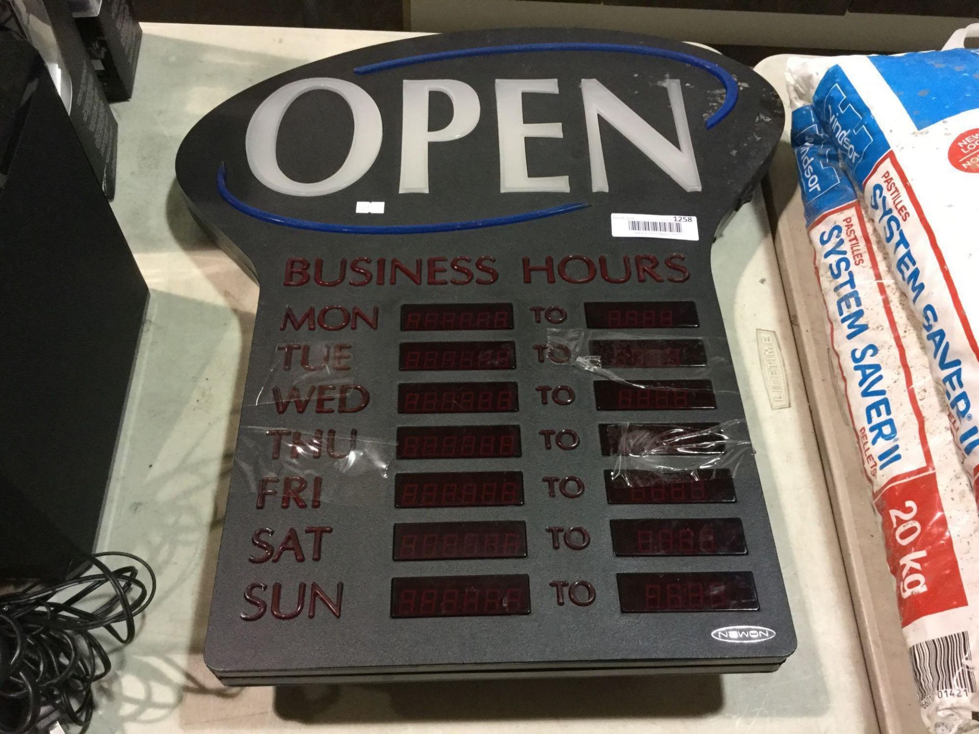 Newon - Open Sign with Hours