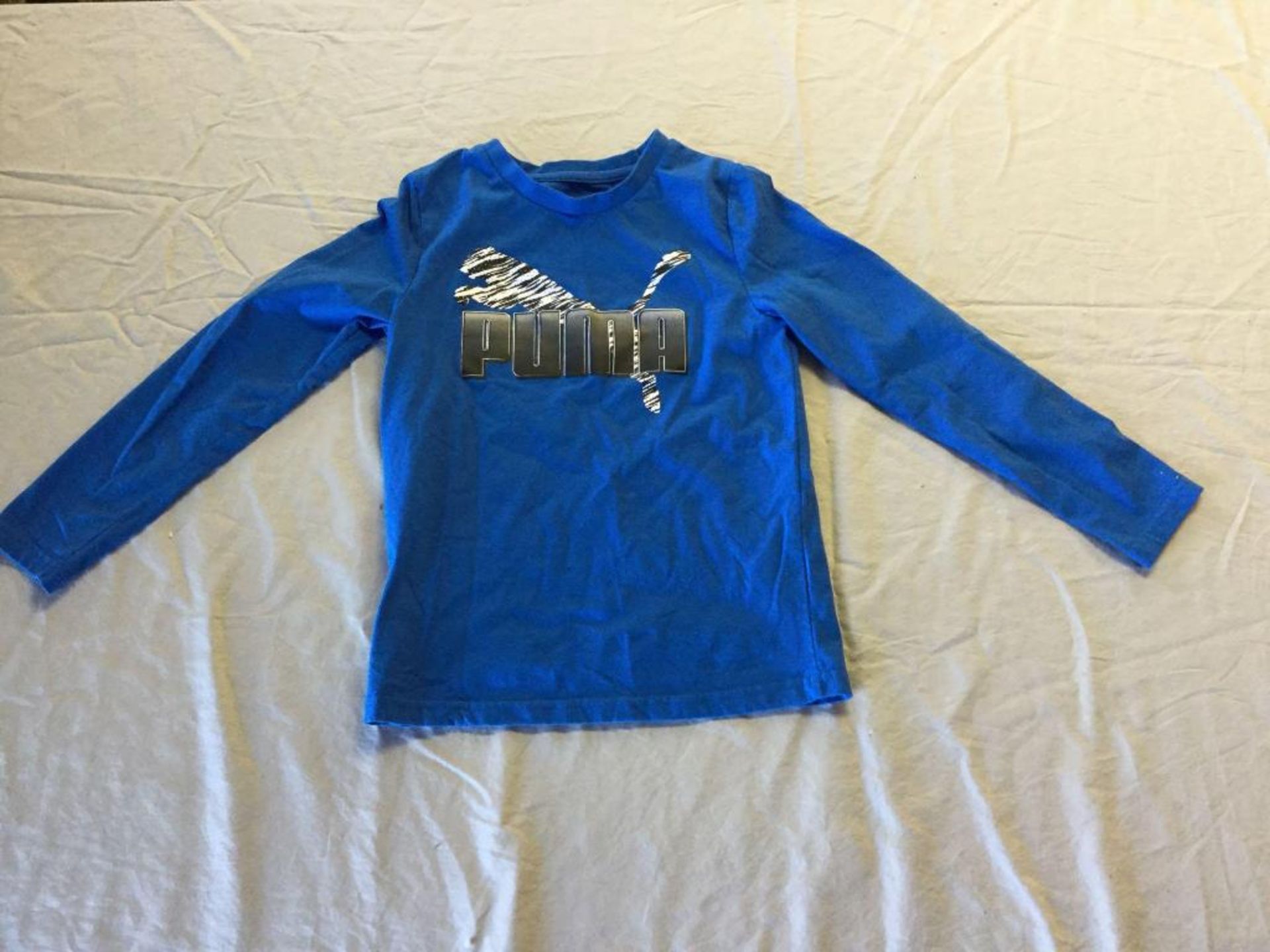 Puma Kids Blue Long-sleeve Shirt Size 7