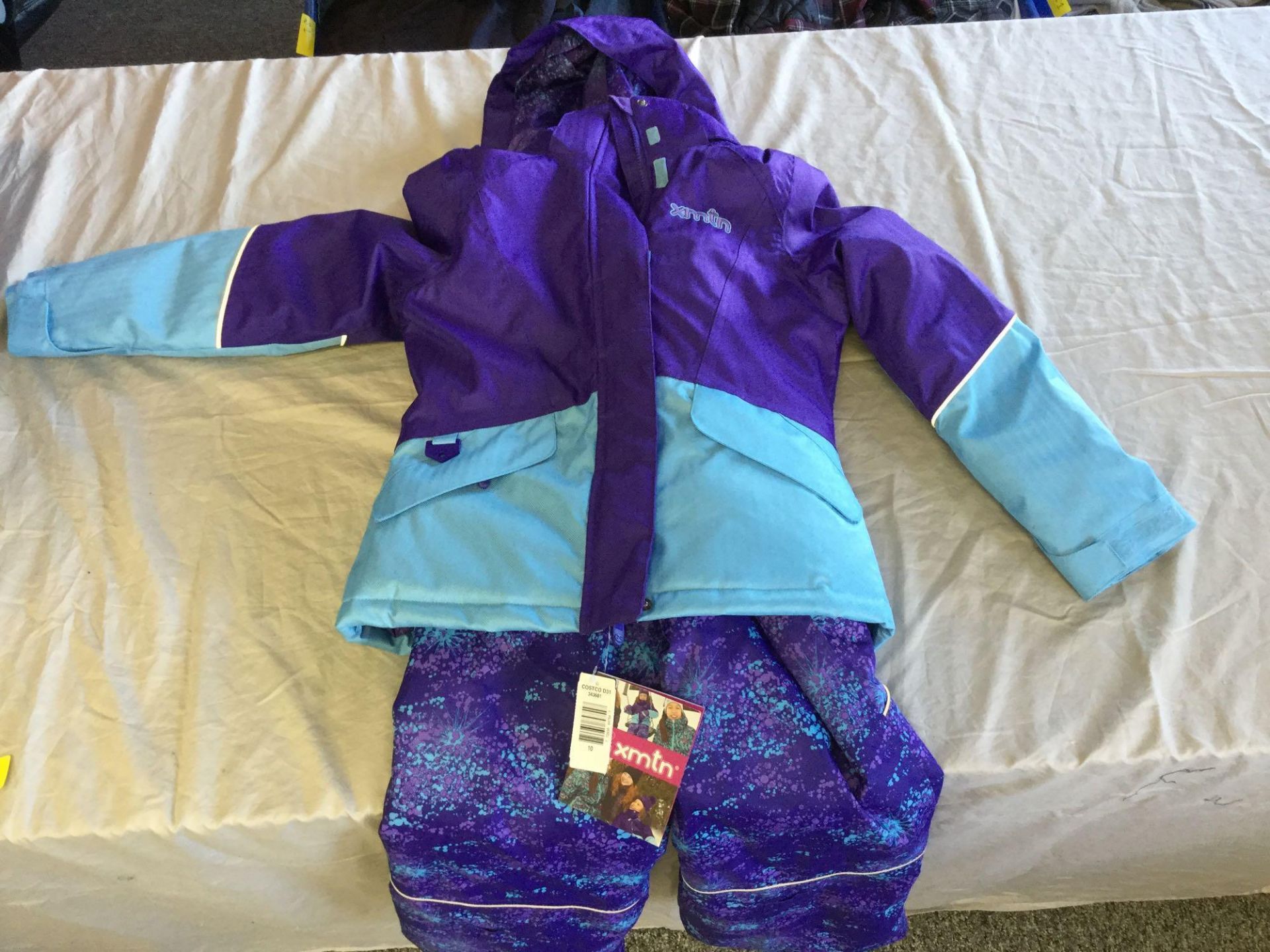 Xmtn Kids Purple/Blue Winter Jacket & Snow Pants Set