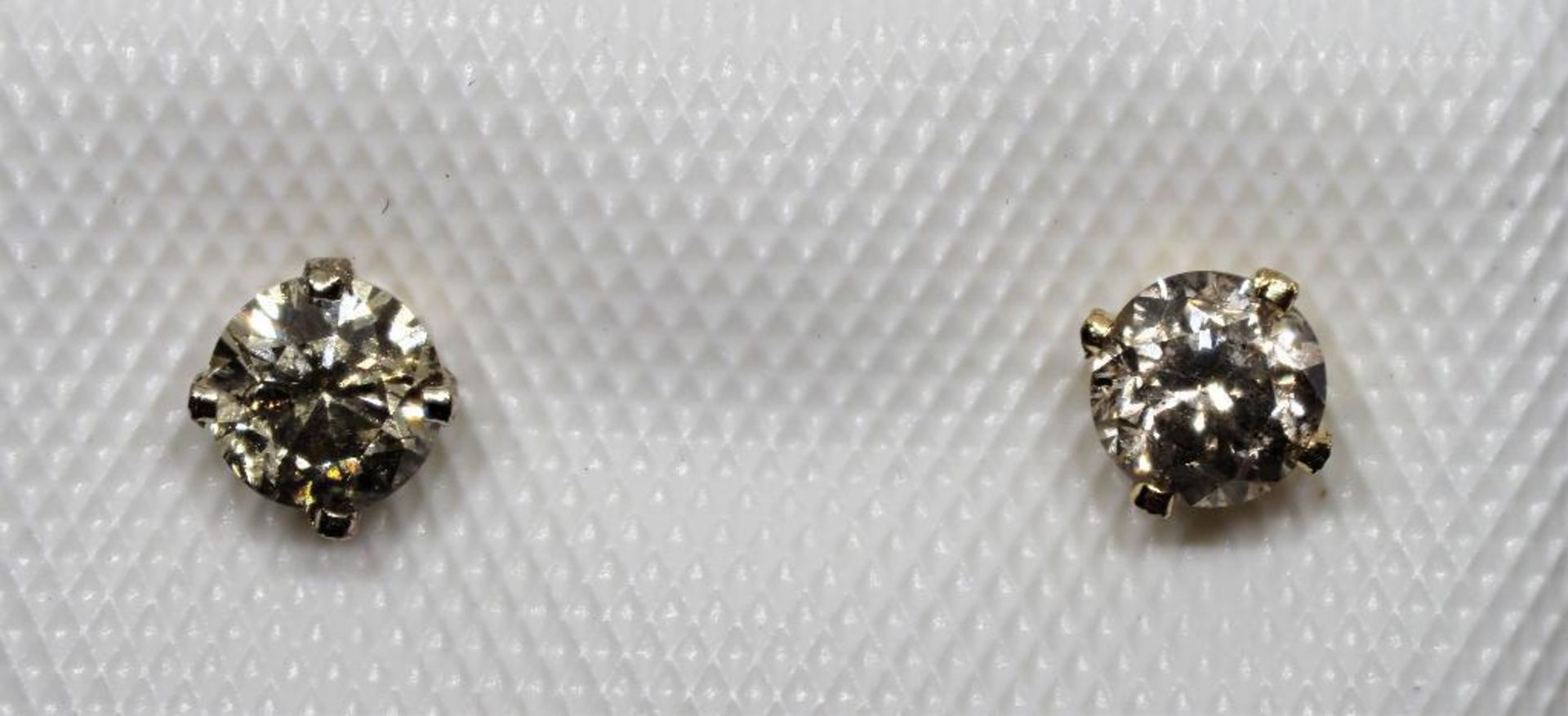14Kt. Gold Fancy Yellow Brown Diamond(0.26ct) Earrings Made In Canada, Appraised $1200 (MS05 - 40) - Image 2 of 2