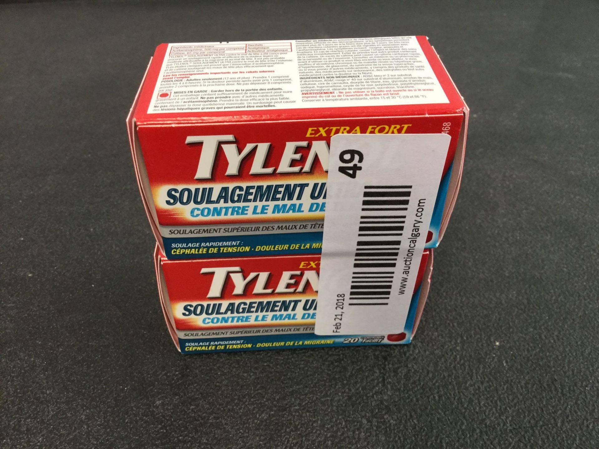 Lot of 2 x 20 EZ Tabs Tylenol Extra Strength - Image 2 of 2