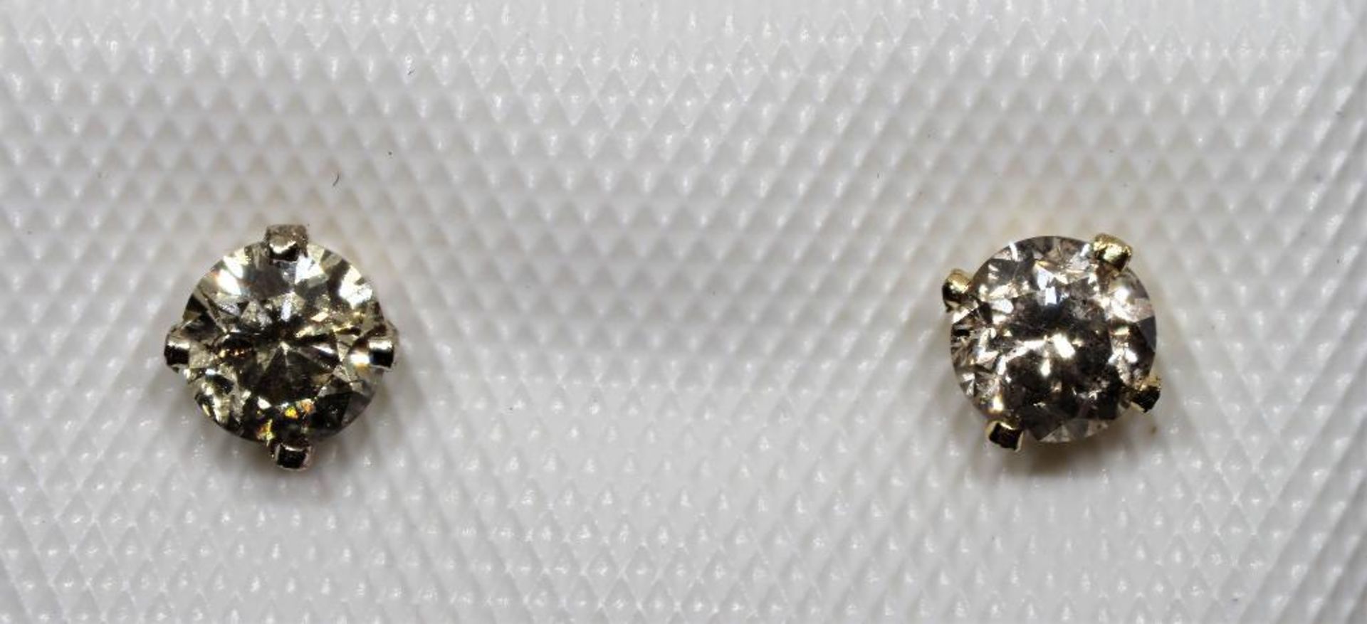14Kt. Gold Fancy Yellow Brown Diamond(0.26ct) Earrings Made In Canada, Appraised $1200 (MS05 - 40)