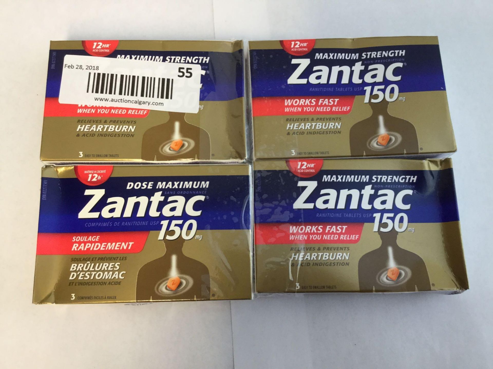 Lot of 4 x 3 Tablets Zantac 150mg