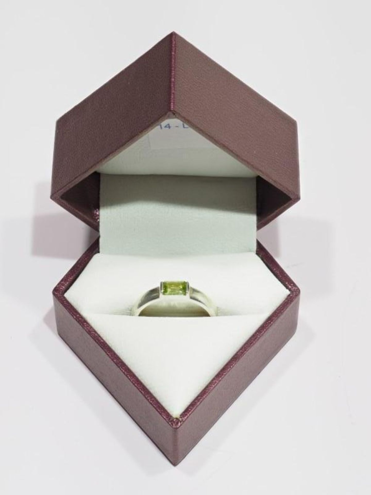 Sterling Silver Emerald Cut Peridot Ring. Retail $200 (64-GC29) - Image 3 of 3