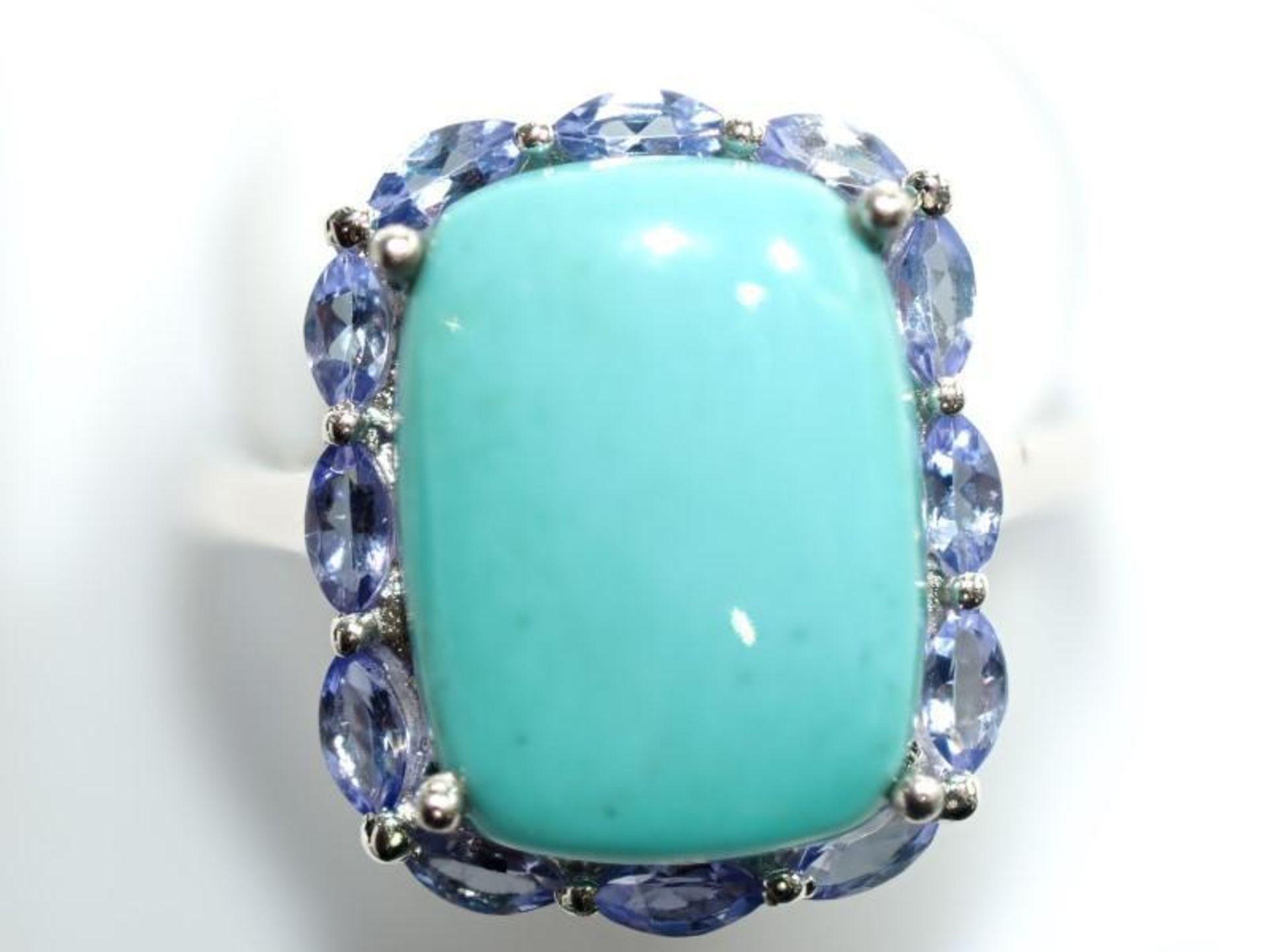 Sterling Silver Turquoise and Tanzanite (2.40ct) Ring. Retail $200