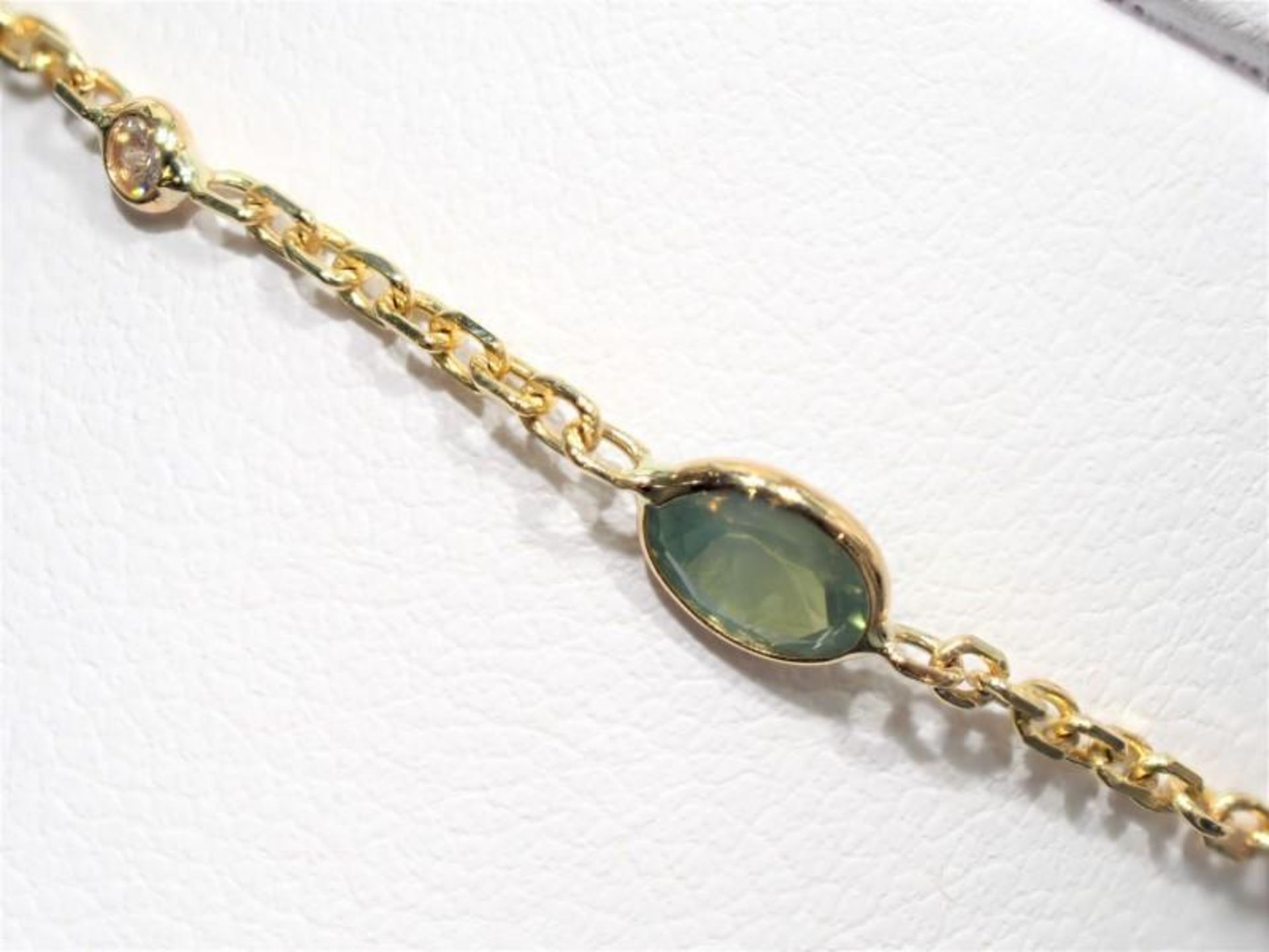10K Yellow Gold 5 Alexandrite (1.9ct) Diamond (0.12ct) Bracelet. Insurance Value $2475 - Image 2 of 4