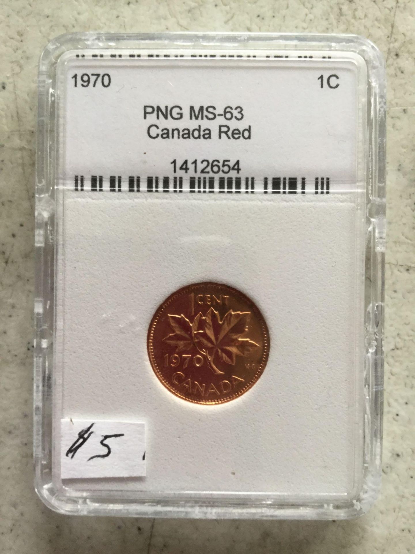 1970- Royal Canadian Mint one cent Coin - PNG MS-63 CANADA RED