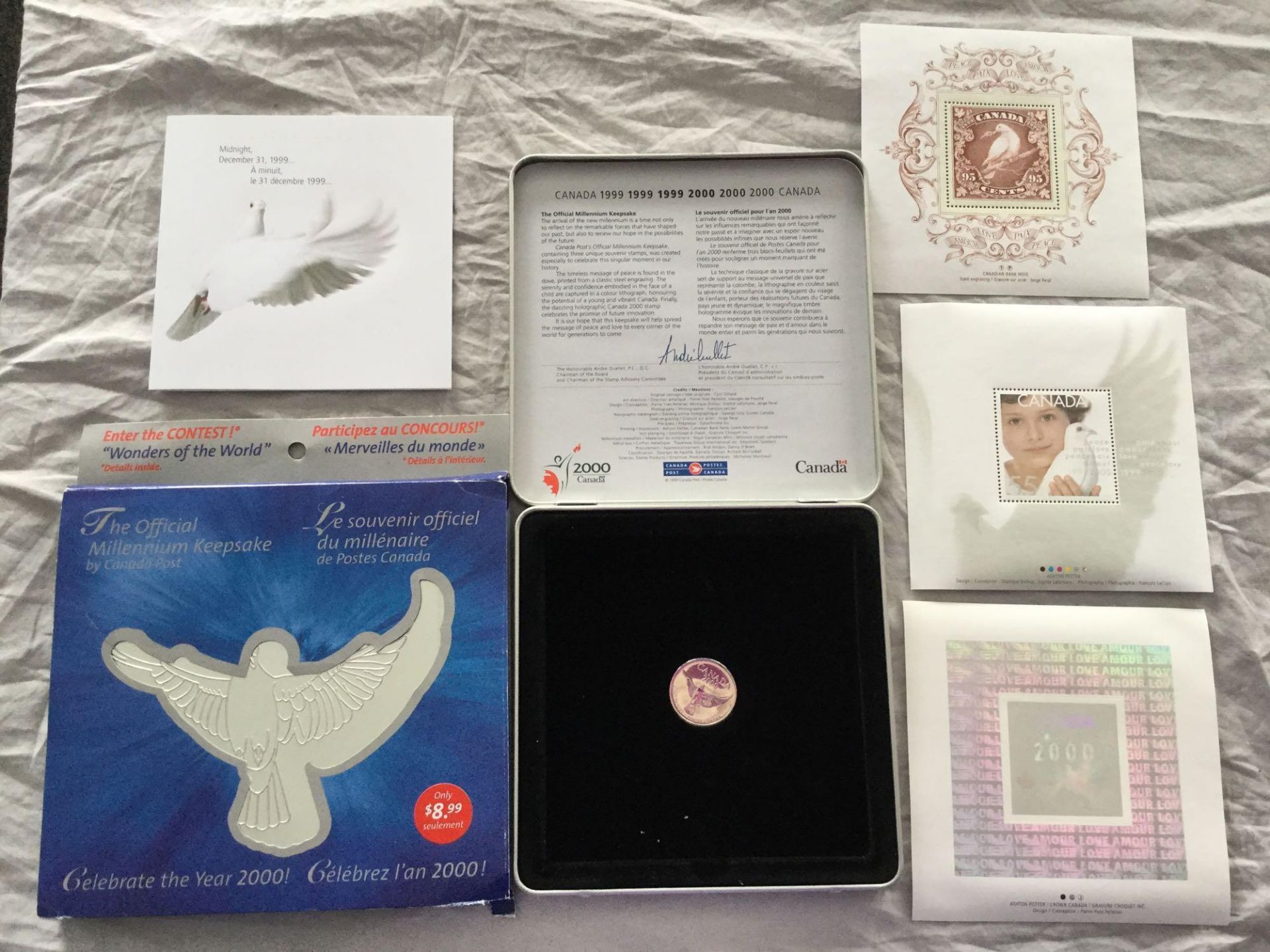 2000 Royal Canadian Mint - Millennium Keep Sake - Coin and Stamp set