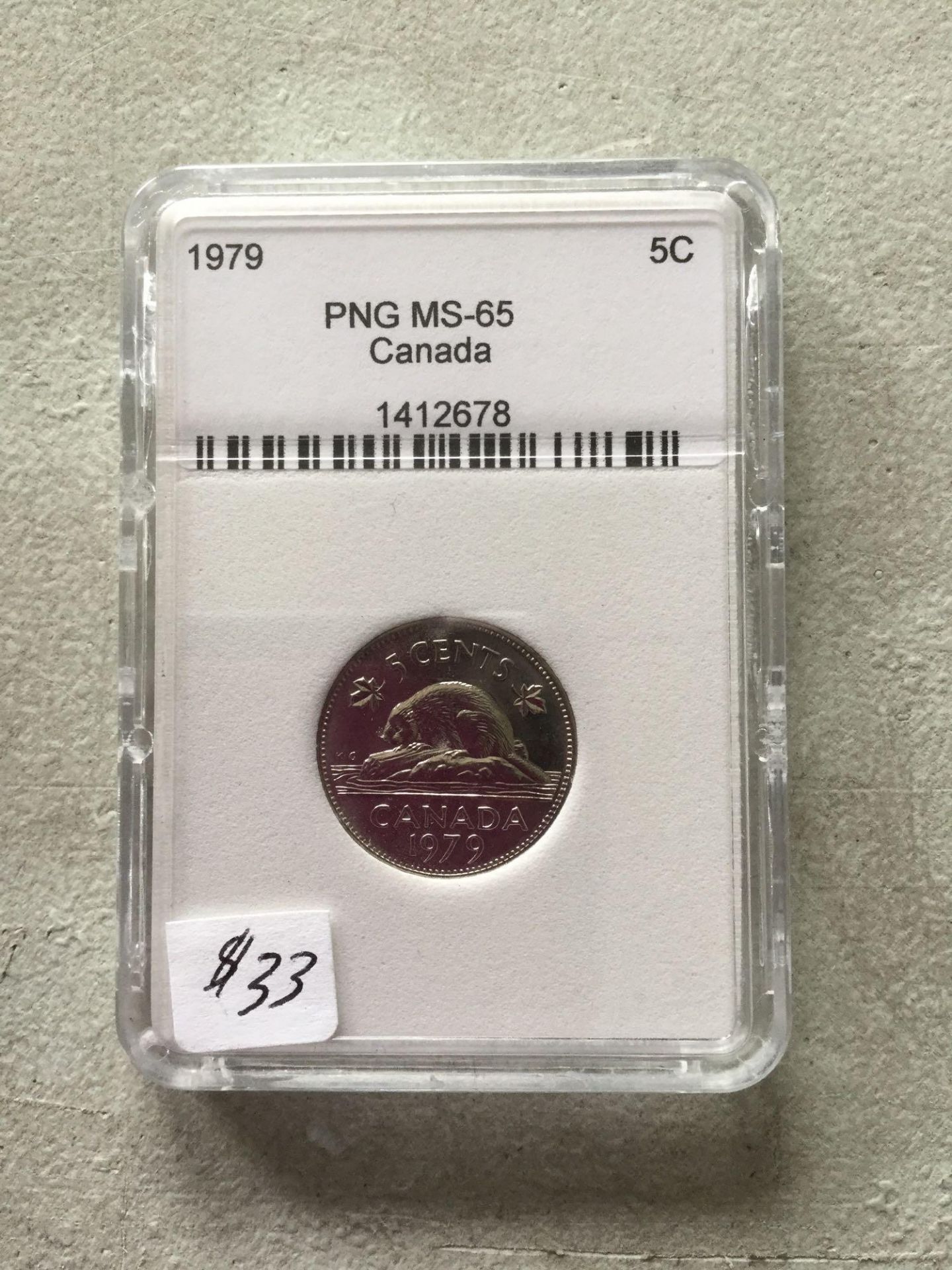 1979- Royal Canadian Mint 5 cent Coin - PNG MS-65 CANADA