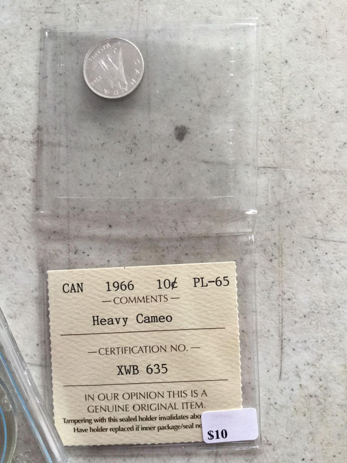 Canada 1966 10 Cent Coin PL-65 Heavy Cameo