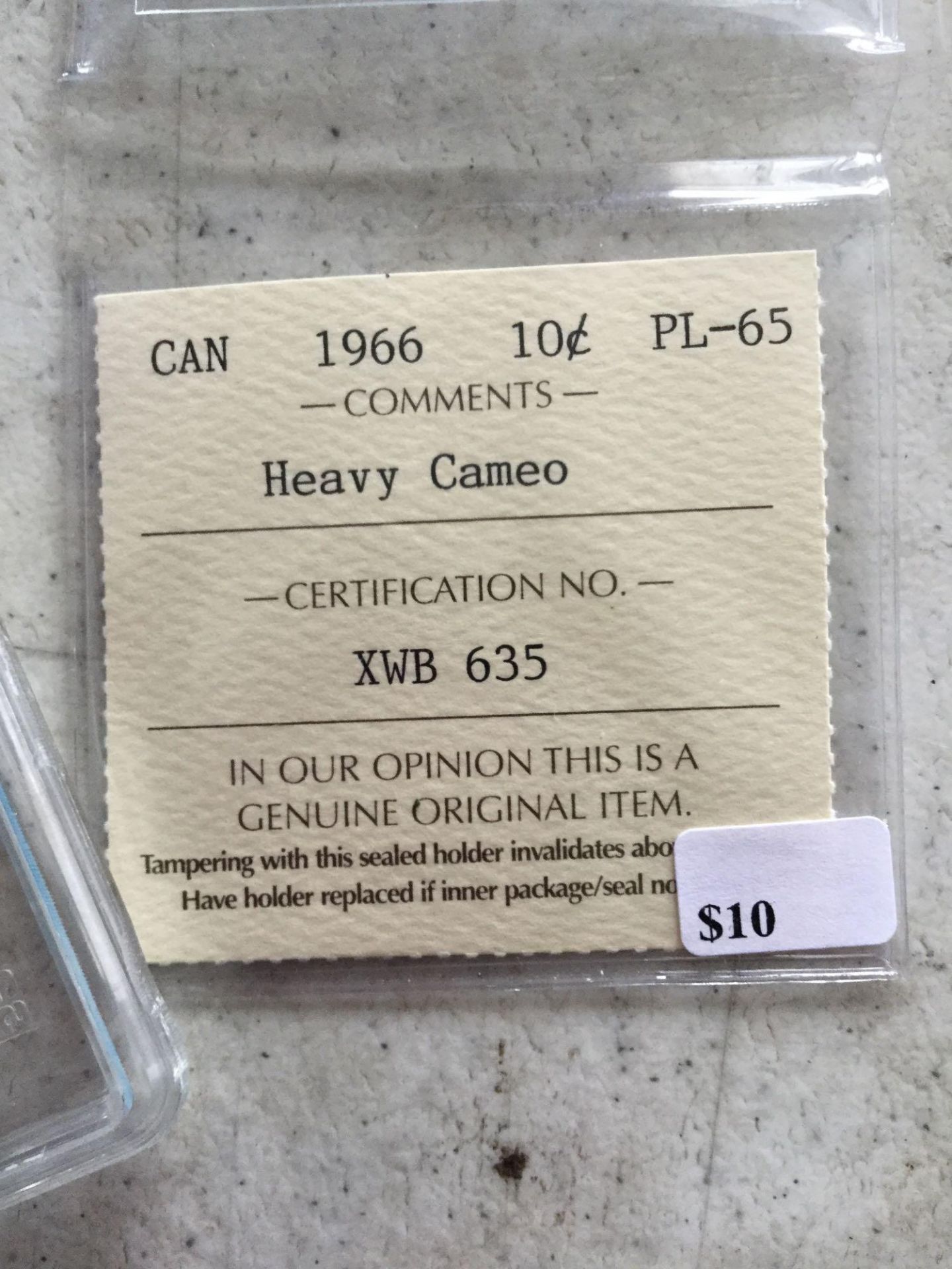 Canada 1966 10 Cent Coin PL-65 Heavy Cameo - Image 2 of 4