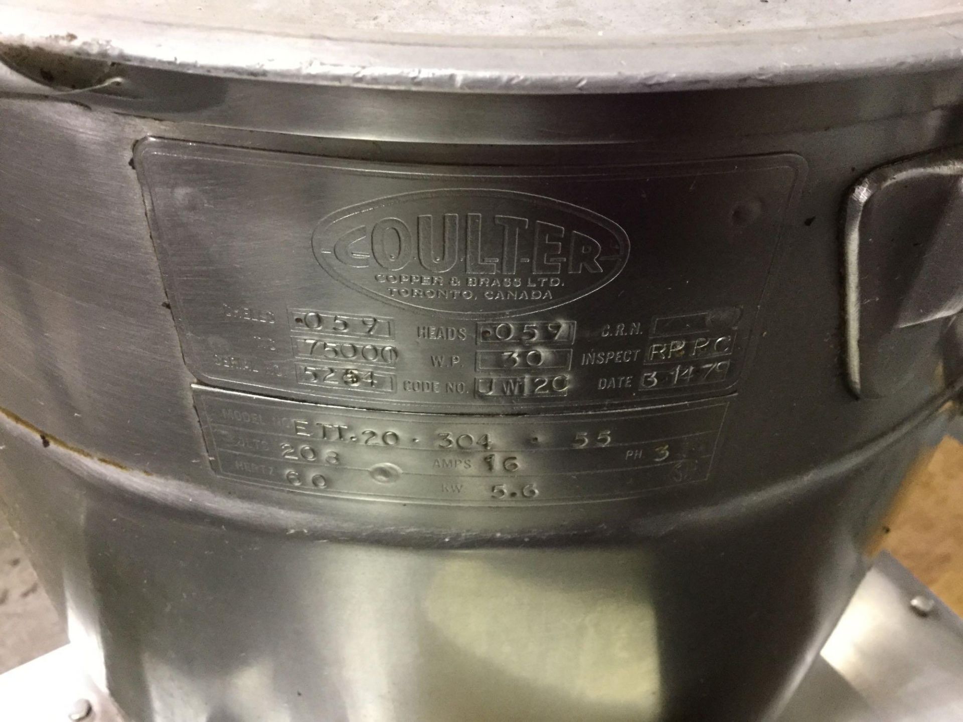 Coulter Steam Kettle With Stand and Sink - Model ETT.20. 304 - Image 3 of 3