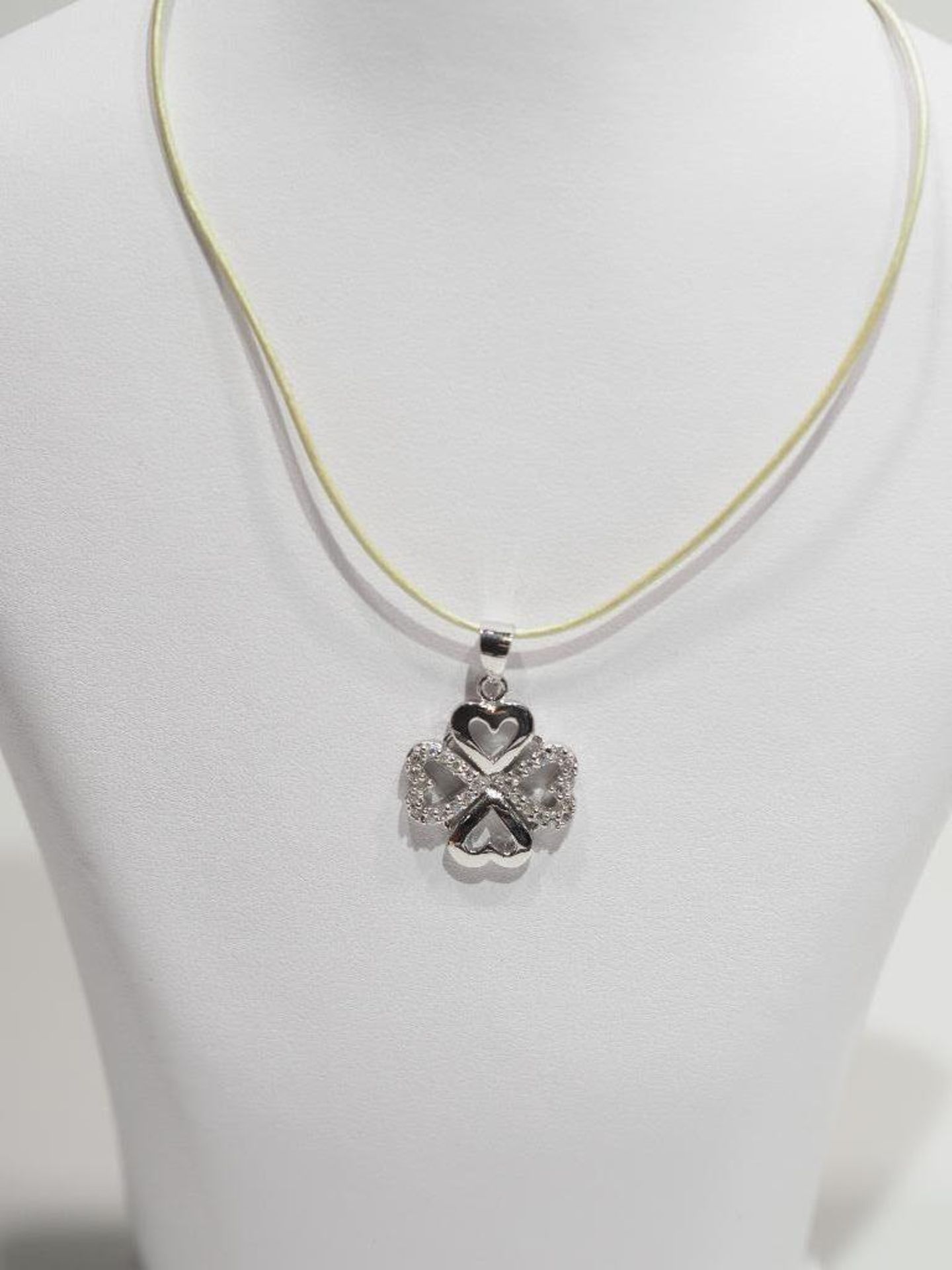 Sterling Silver Shamrock Pendant on High Fashion Wire Retail $150 (38-LS13) - Image 2 of 2