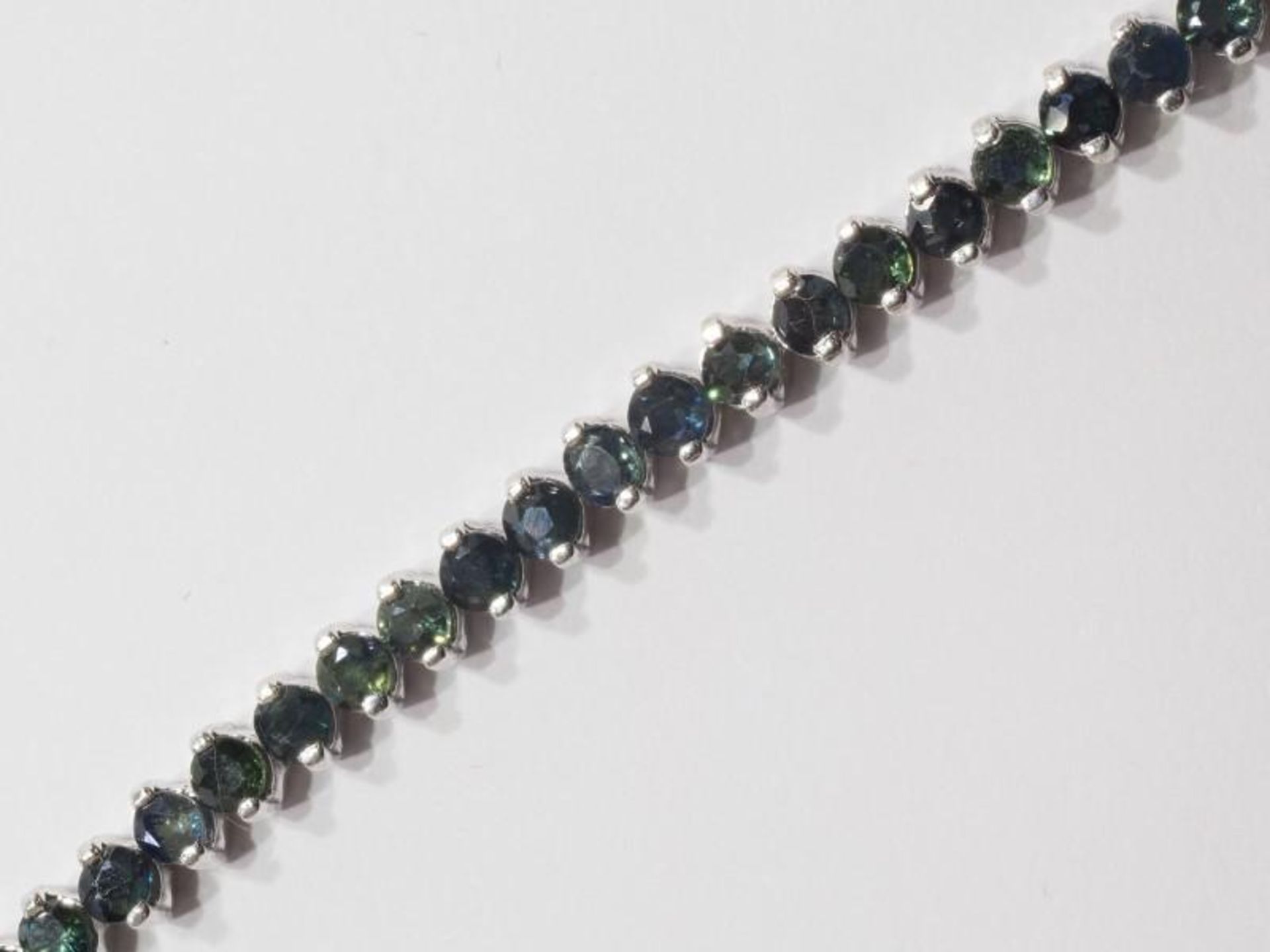 Sterling Silver 48 Sapphires (2.6ct) Tennis Style Bracelet (11g). Insurance Value $850 (99-GC29)