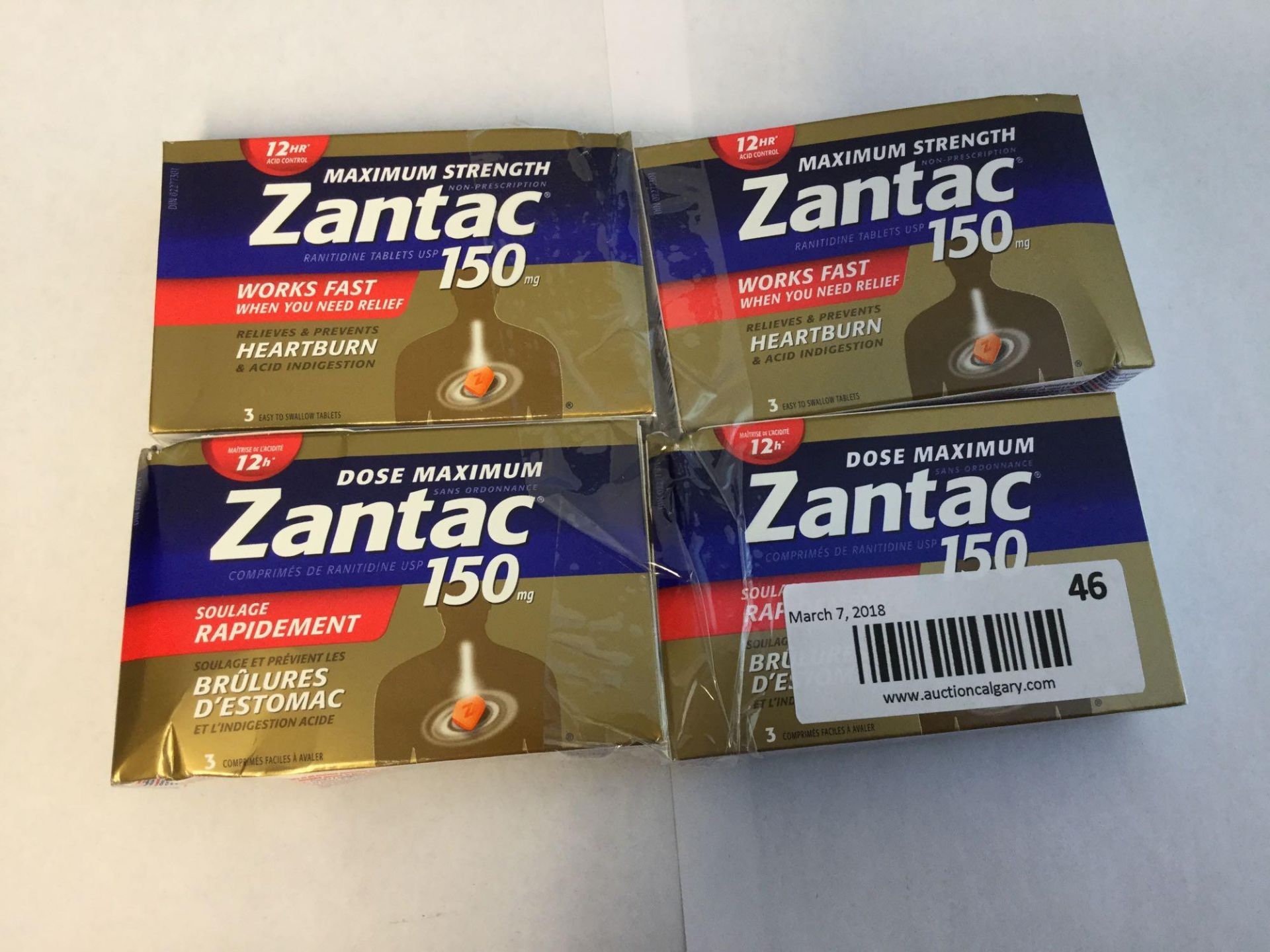 Lot of 4 x 3 Tablets - Zantac 150