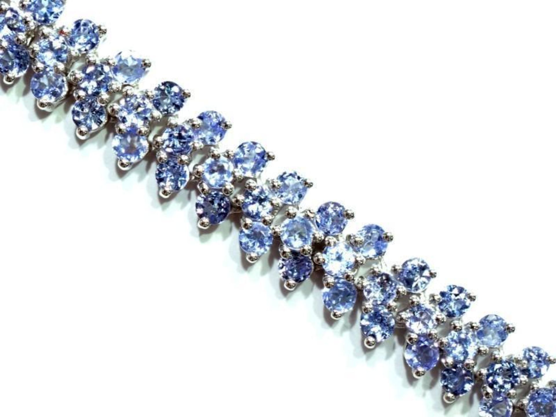 Sterling Silver Tanzanite (December Birthstone, 10.0ct) Bracelet. Insurance Value $1699 (34-GC22) - Image 2 of 3