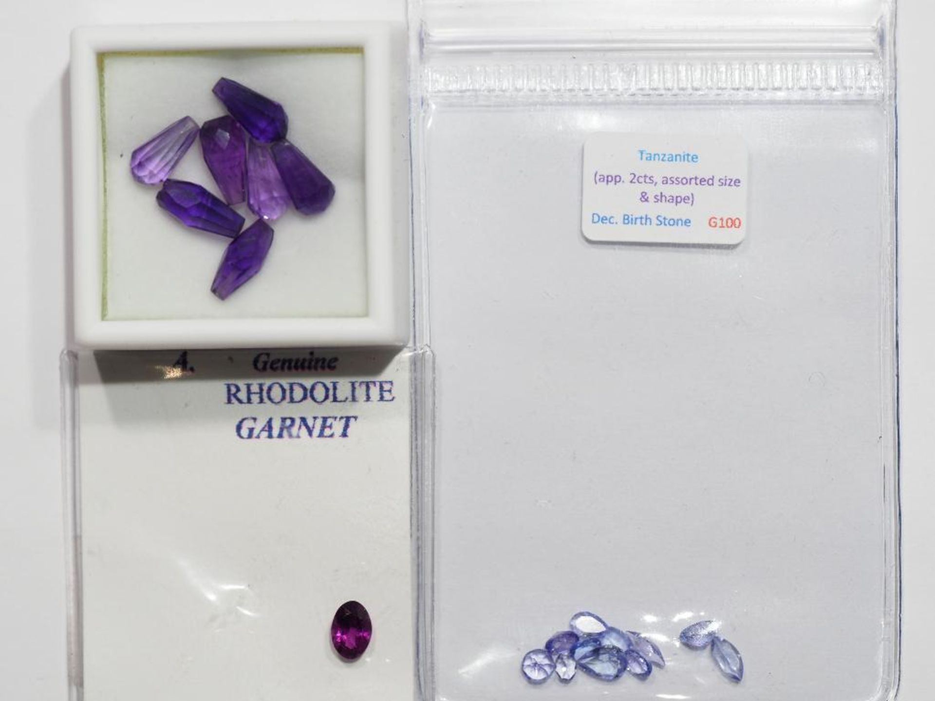 Genuine Garnet (app. 0.7ct) Briolette Drop Amethyst (Feb. Birthstone app. 10ct), Tanzanite (app.2ct) - Image 5 of 5