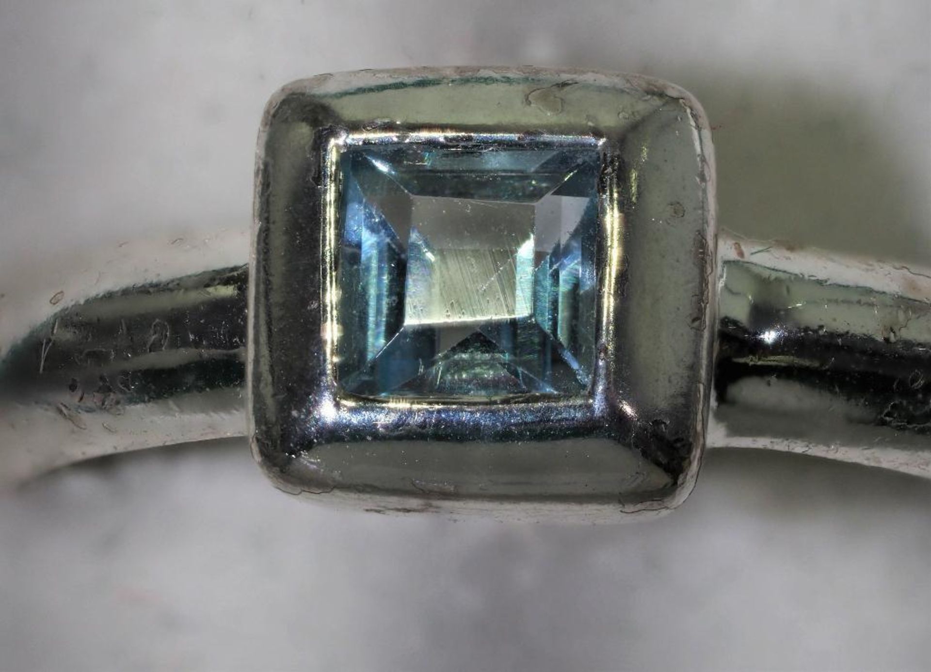 Sterling Silver Ring With Genuine Blue Topaz, Retail $160 (MS05 - 4) - Image 2 of 2