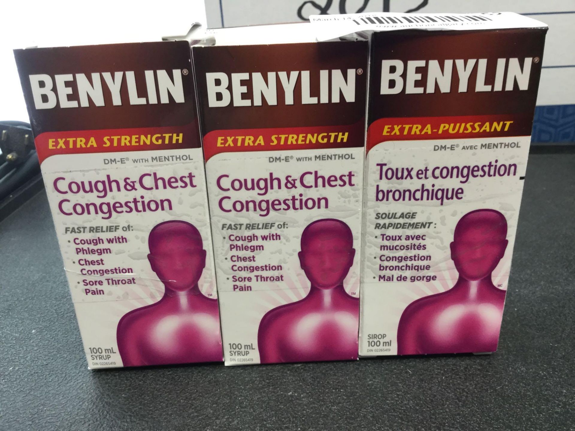 Lot of 3 x 100 ml Benylin Cough and Chest Congestion - Extra Strength