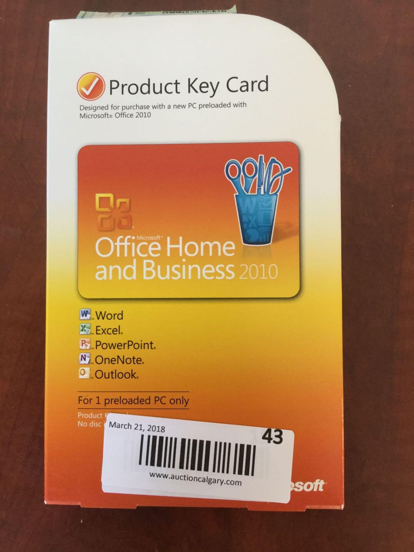 Microsoft Office Professional 2010 - Product Key Card