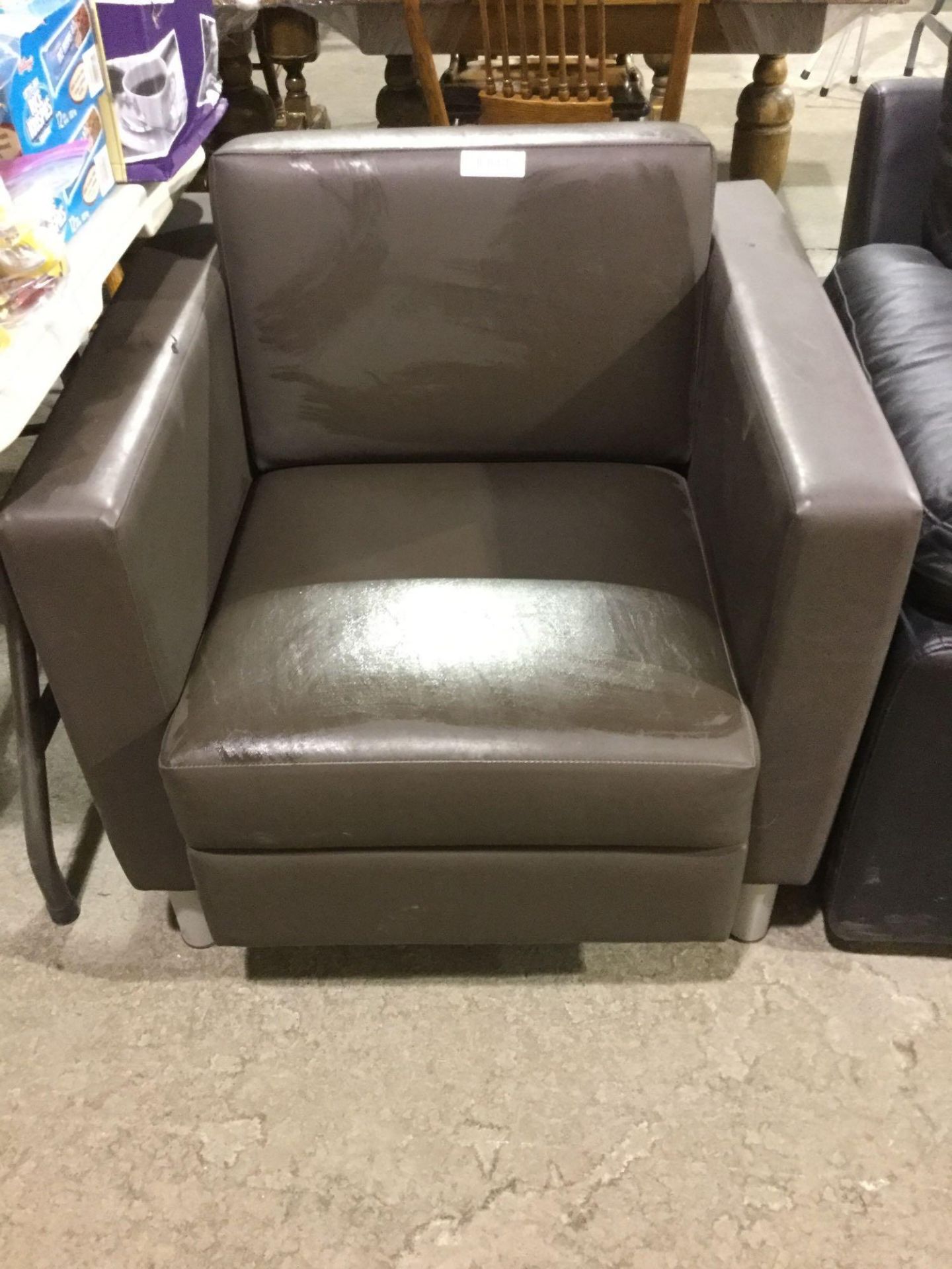 Leather Arm Chair - Brown - Image 2 of 3