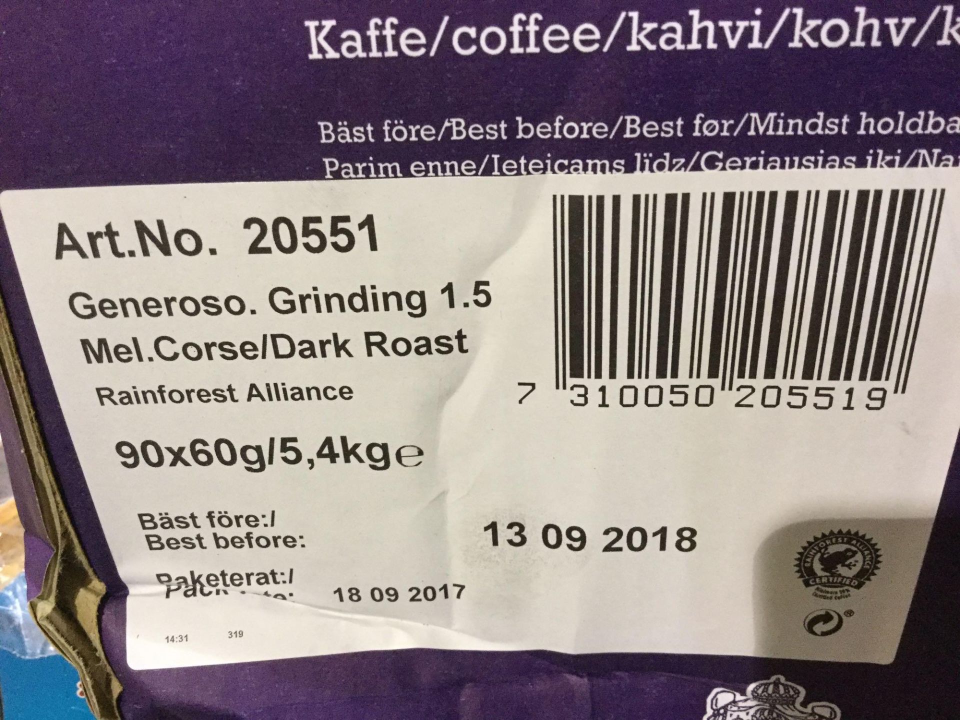 Case of 90 x 60 g Dark Roast Coffee - Image 2 of 2